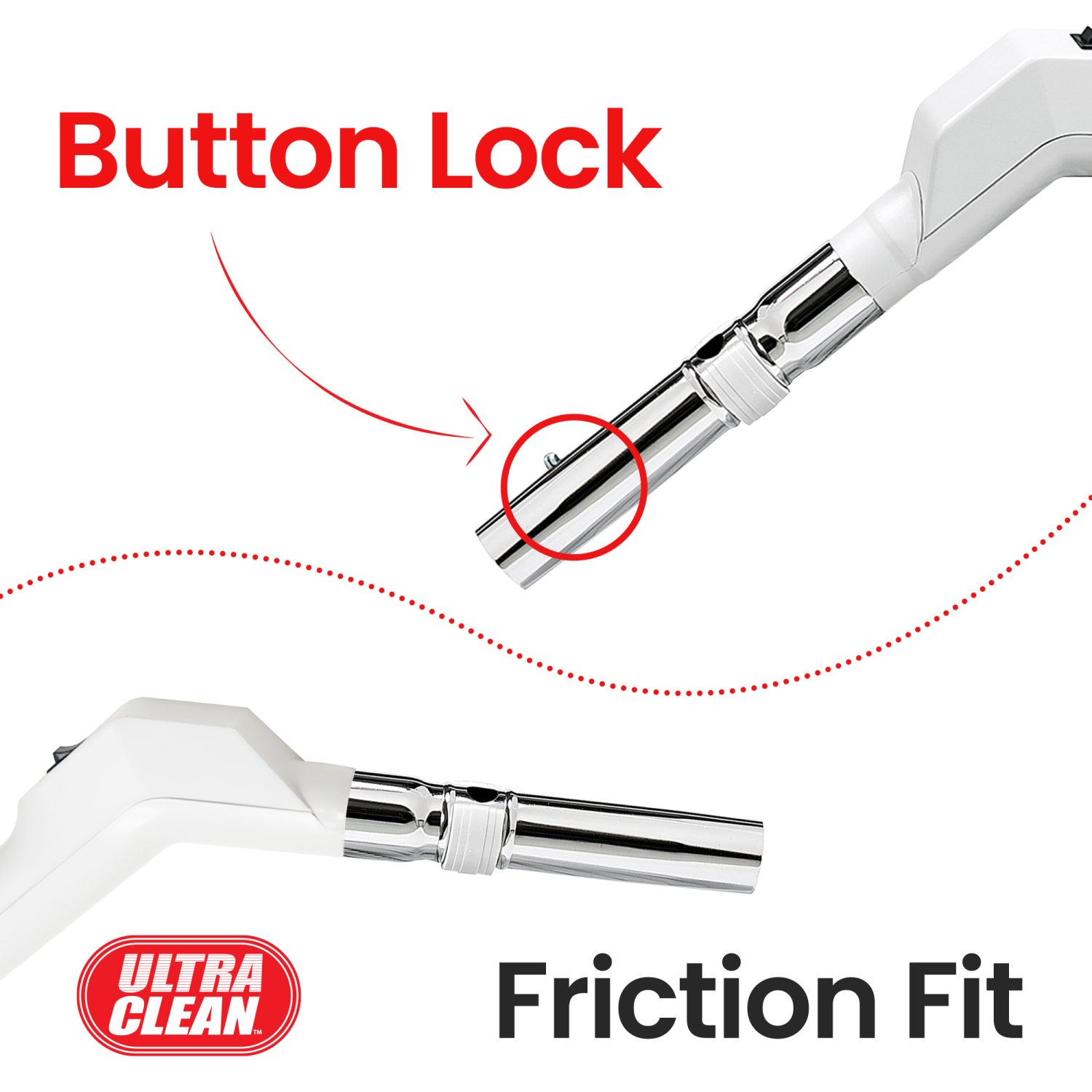 ULTRA CLEAN Central Vacuum Air Hose Pistol-Grip - Low Voltage 24 V on/off switch handle operates non-electric attachments - Designed to fit All
