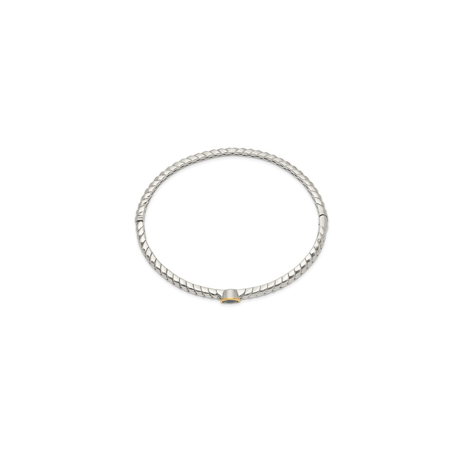 Bracelet rigide en argent sterling avec topaze bleue londonienne de 0,90 carat