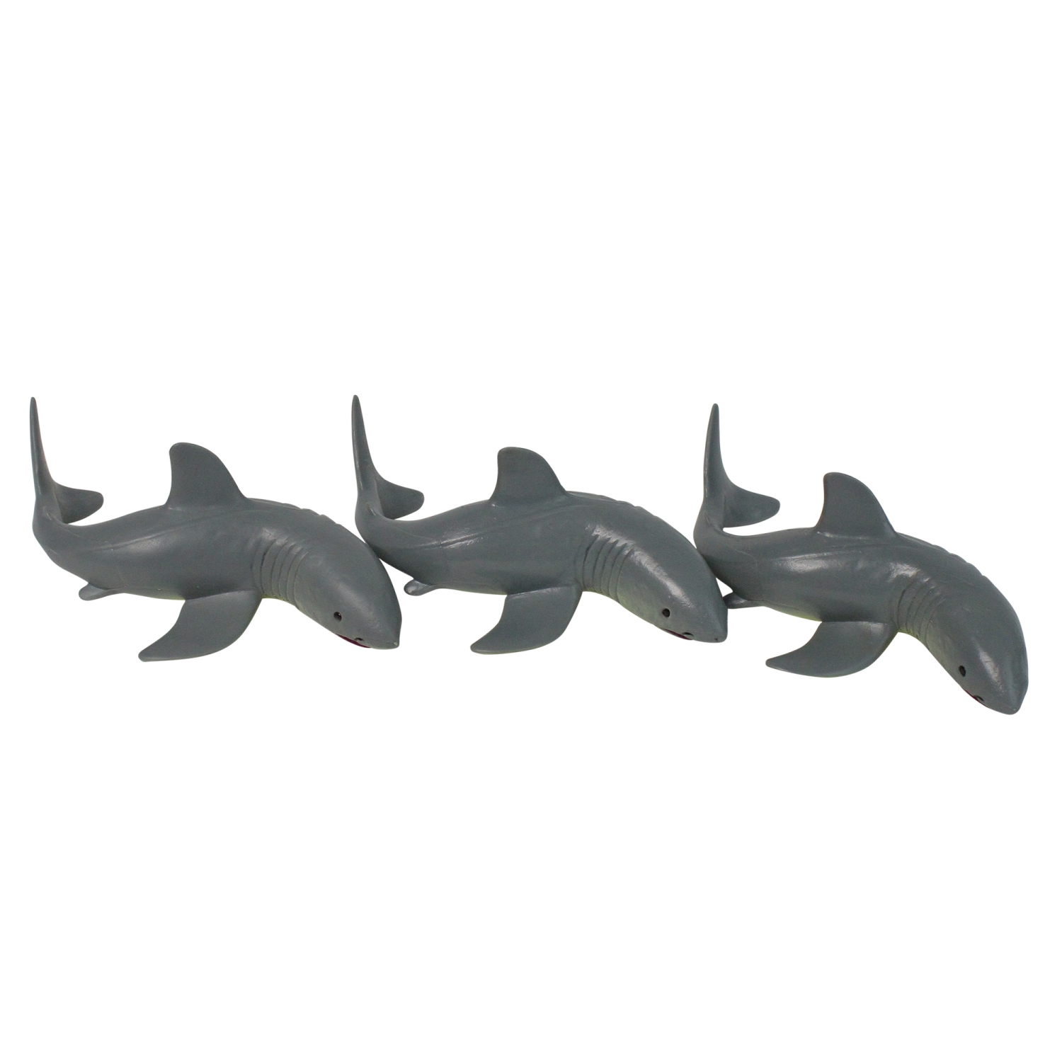 Set of 3 Gray and White Shark Frenzy Swimming Pool Dive Toys