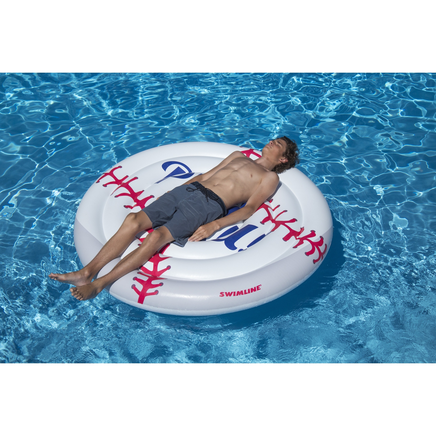 Inflatable Swimming Pool Lounging Cool Sport Giant Baseball Island Ages 4 and Up 60"