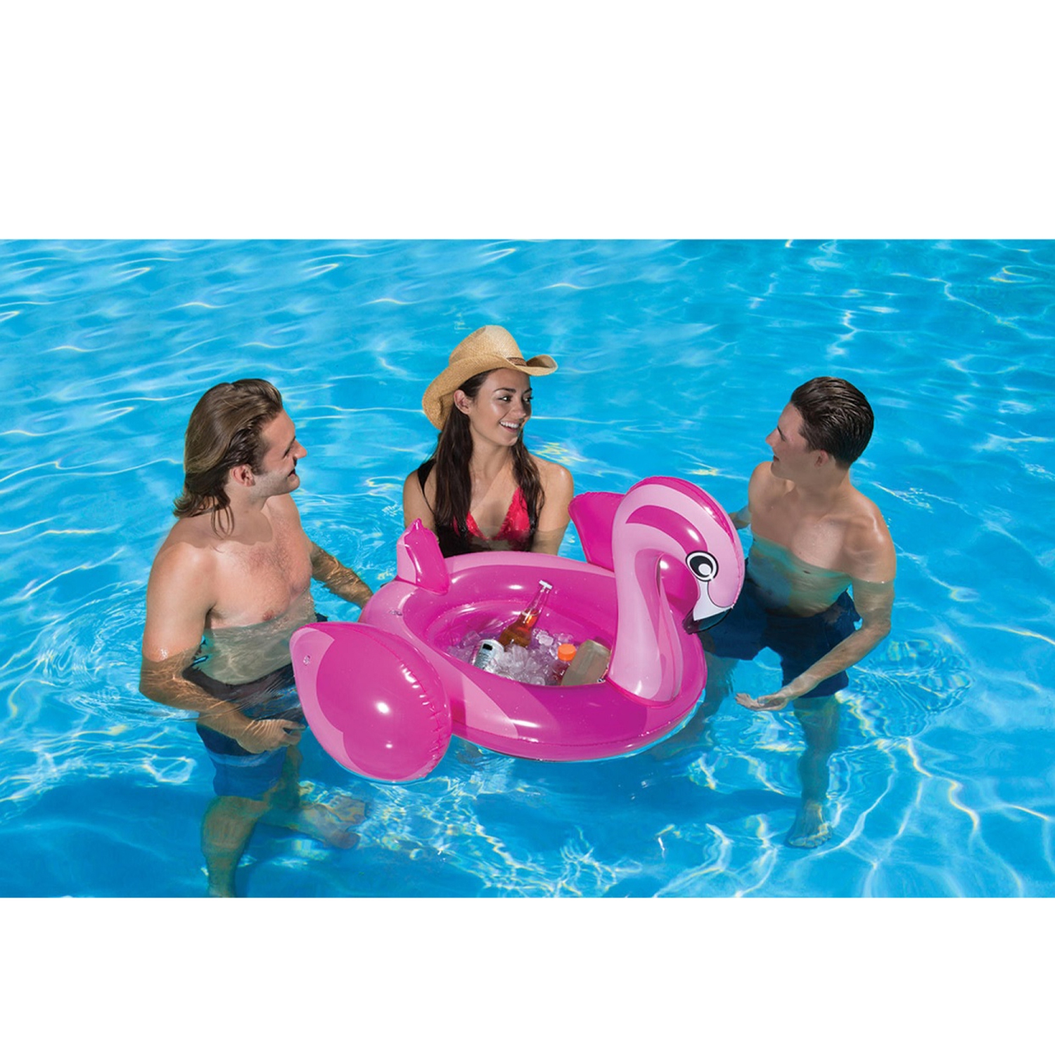 Flotteur de piscine gonflable Pink Flamingo, 28 po