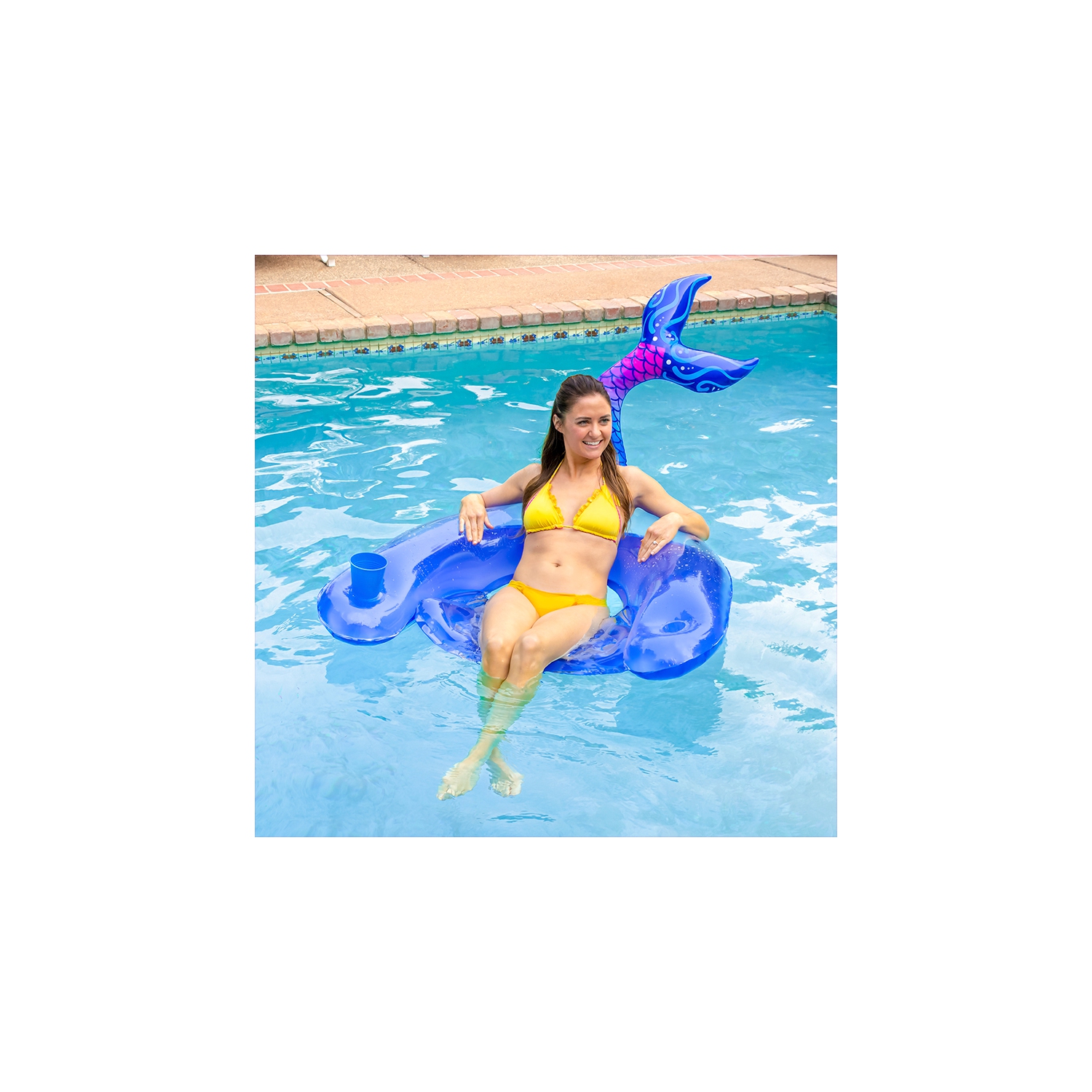 Fauteuil-hamac de piscine gonflable de 60 po Mermaid Tail pour piscine