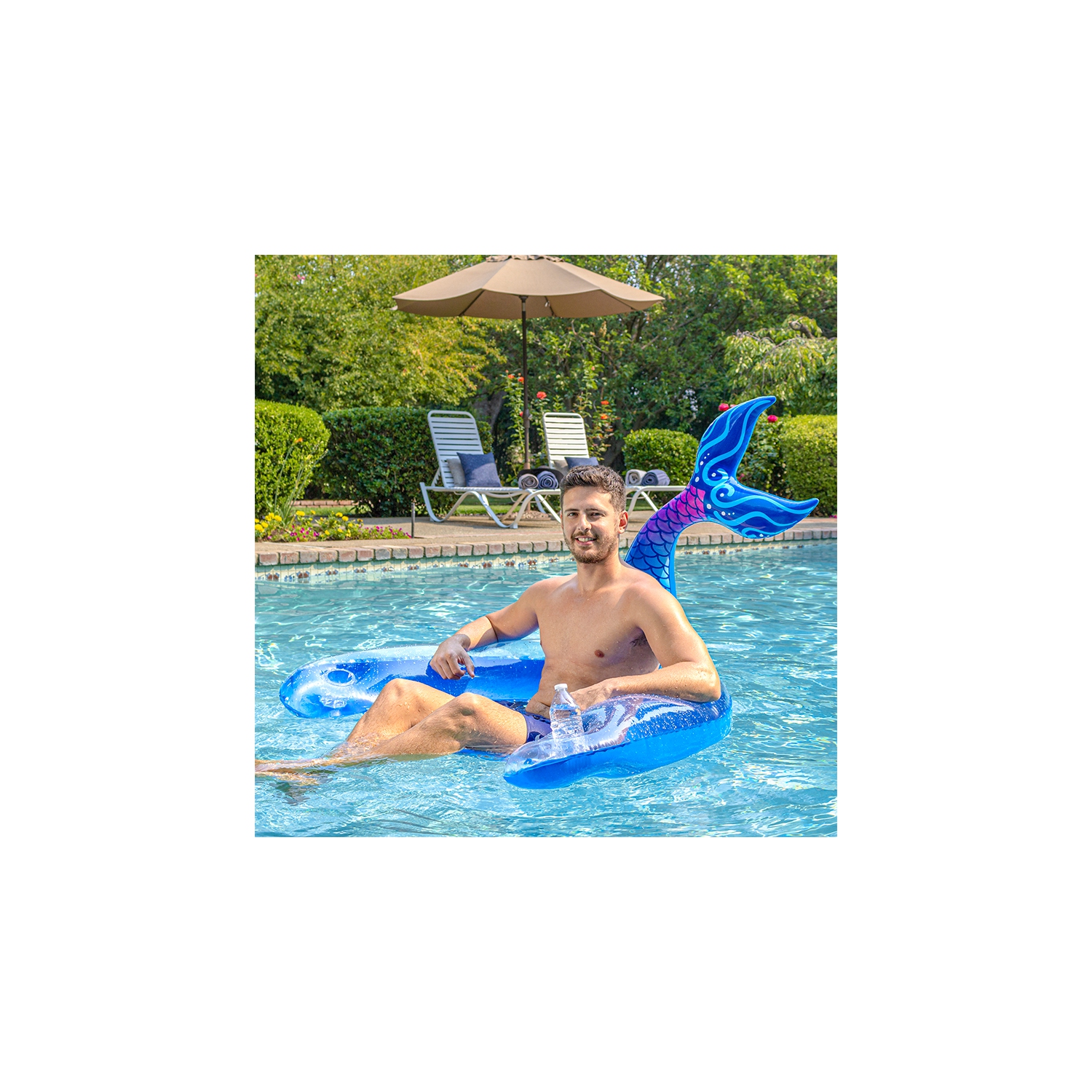 Fauteuil-hamac de piscine gonflable de 60 po Mermaid Tail pour piscine