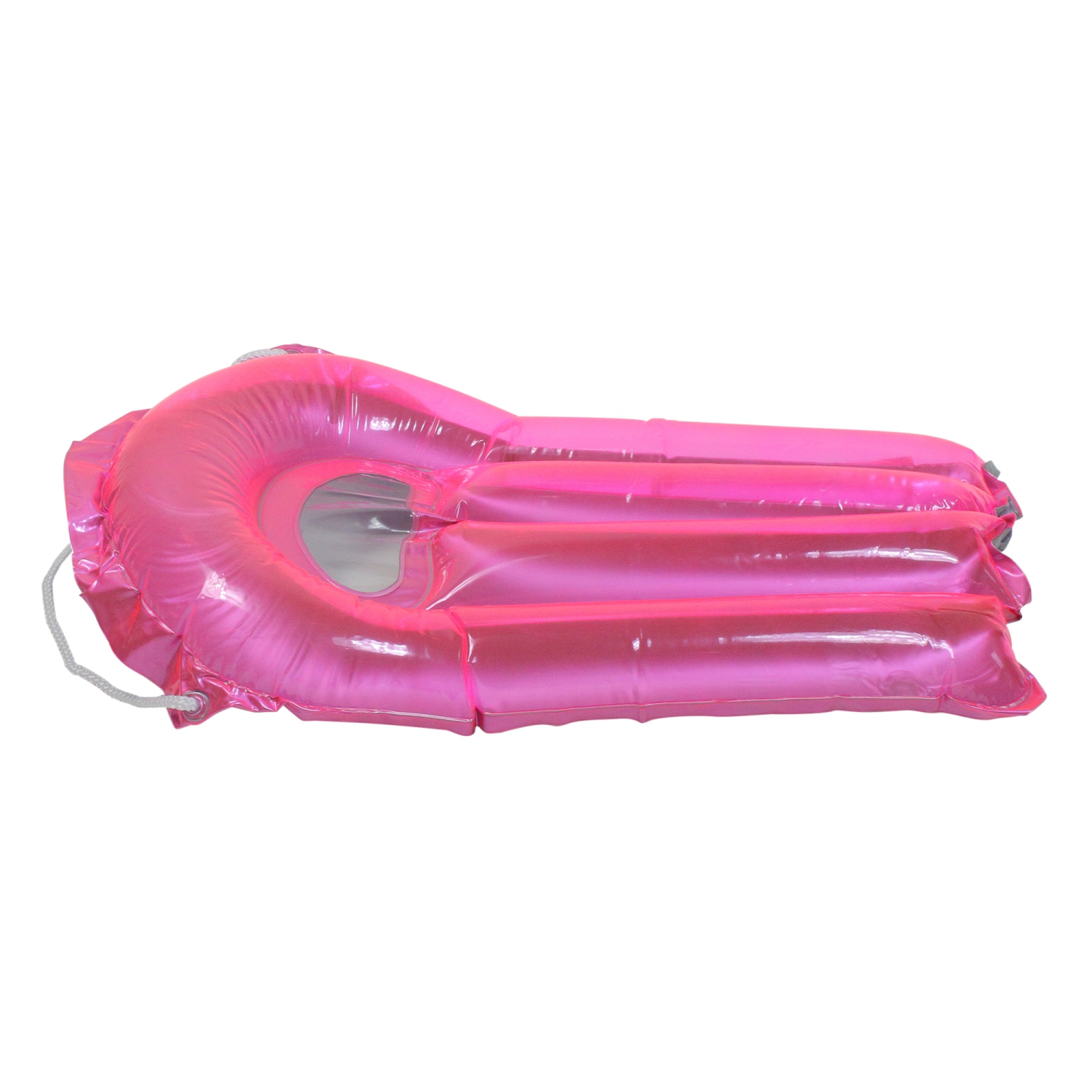 30-Inch Inflatable Transparent Pink With Metallic Silver Surf Rider Pool Float