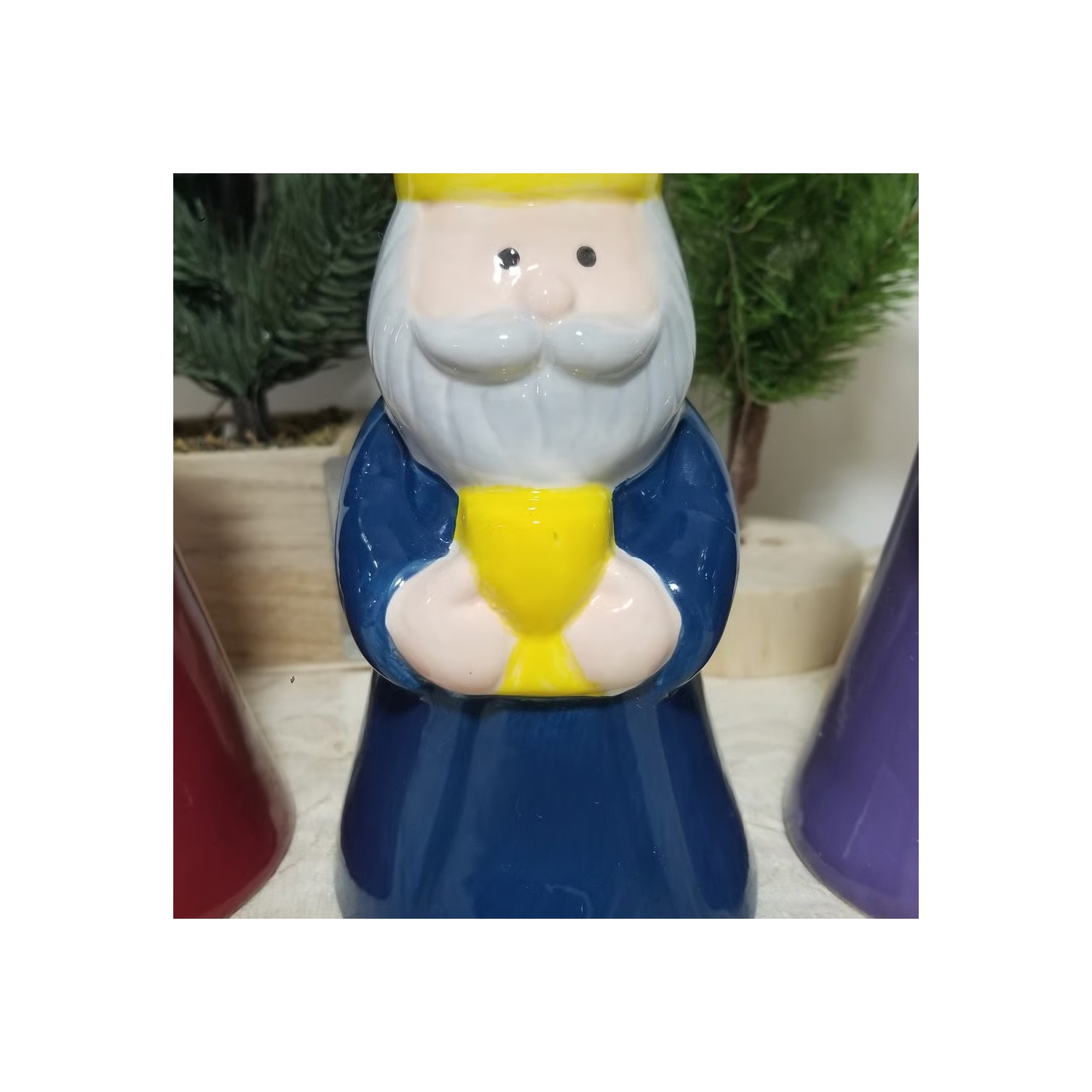 Set of 3 Wise Men Christmas Nativity Taper Candle Holders 6.5"