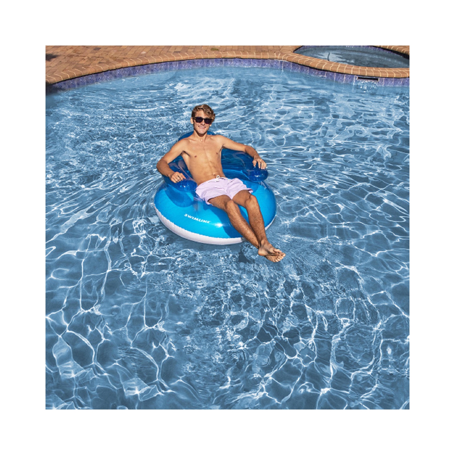 43" Inflatable Transparent Blue Swimming Pool Bubble Chair