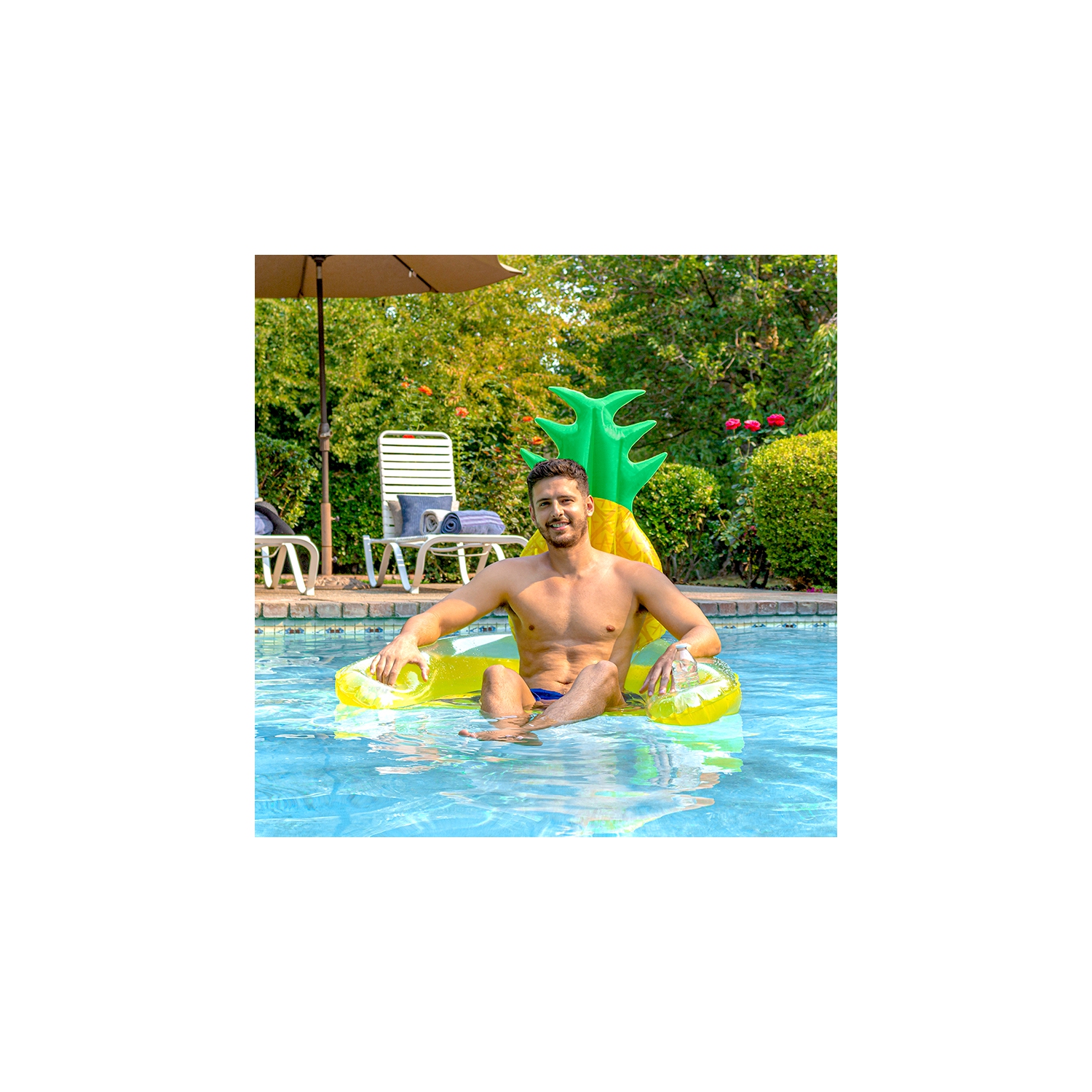 Fauteuil-hamac de piscine gonflable de 60 po en forme d’ananas