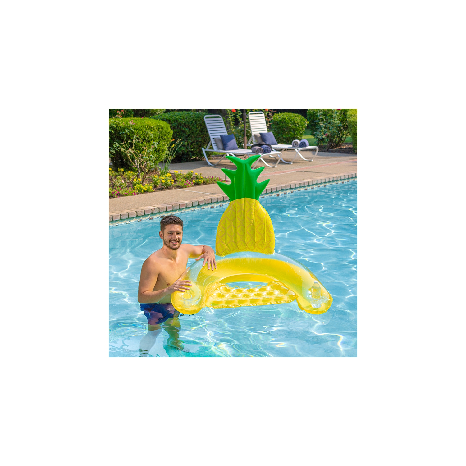 Fauteuil-hamac de piscine gonflable de 60 po en forme d’ananas