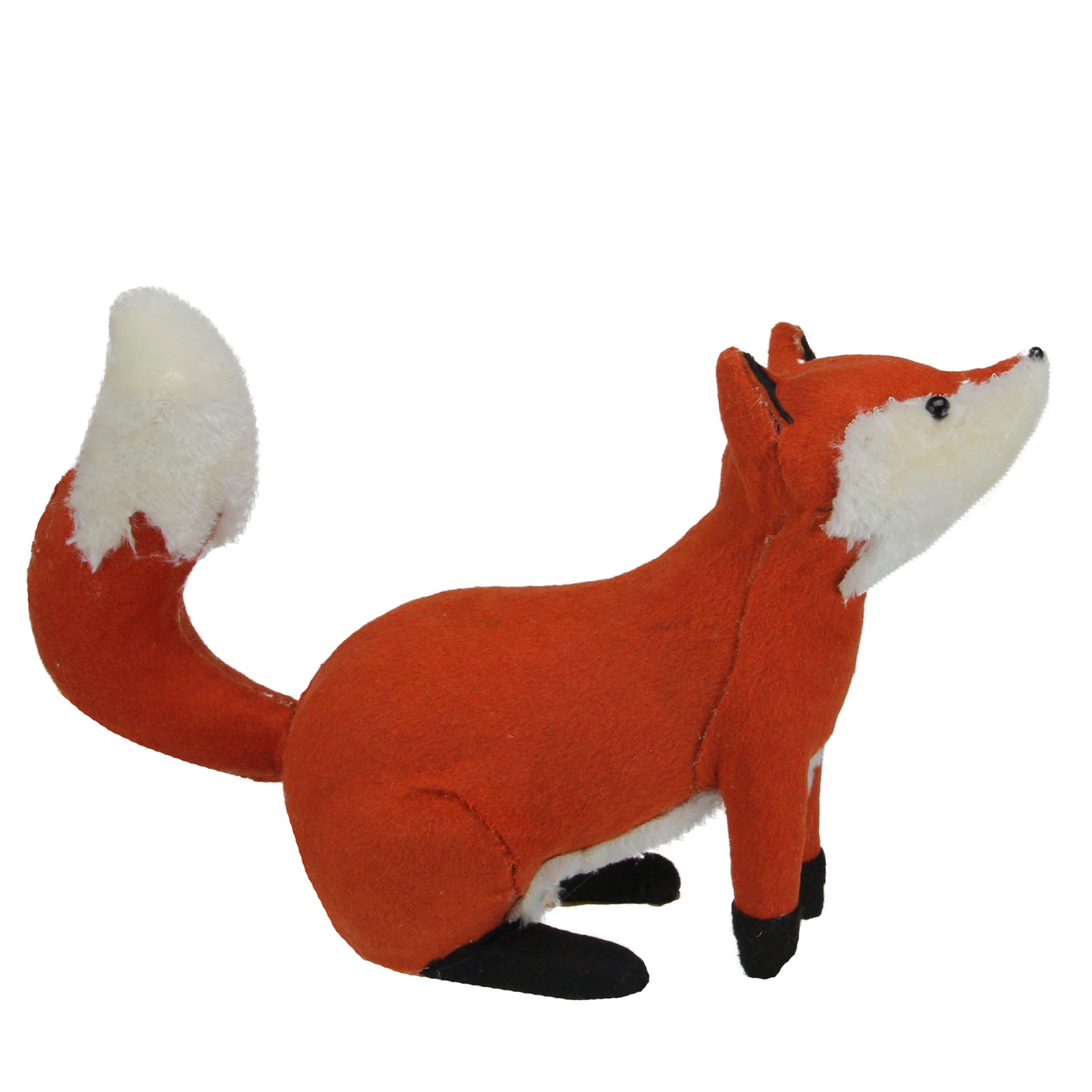 15.75" Orange and Cream Plush Sitting Fox Fall Tabletop Decor