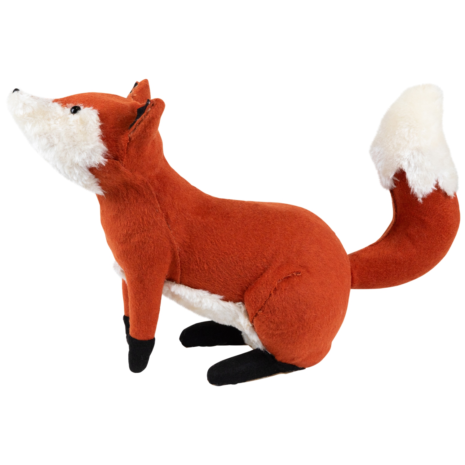 15.75" Orange and Cream Plush Sitting Fox Fall Tabletop Decor