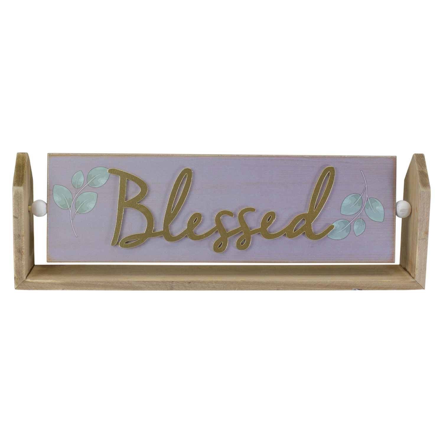 13.25" Hinged Plaque with "Blessed" Embossed Lettering Table Top Decor