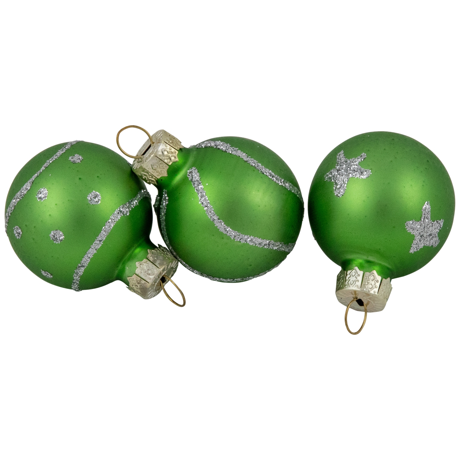Set of 20 Glass Christmas Decorations and Tree Topper 1.25"