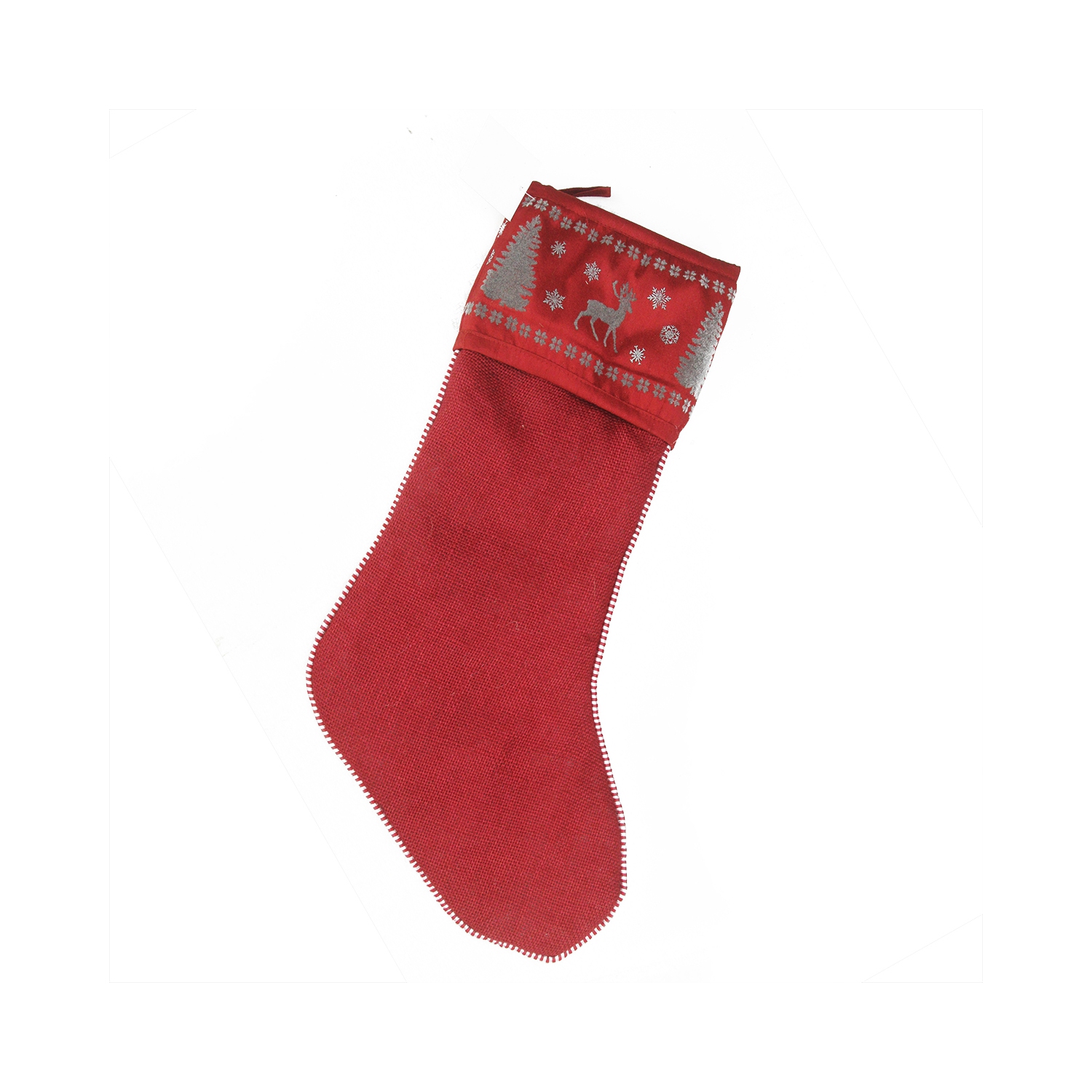 20" Red Alpine Chic Reindeer Christmas Stocking