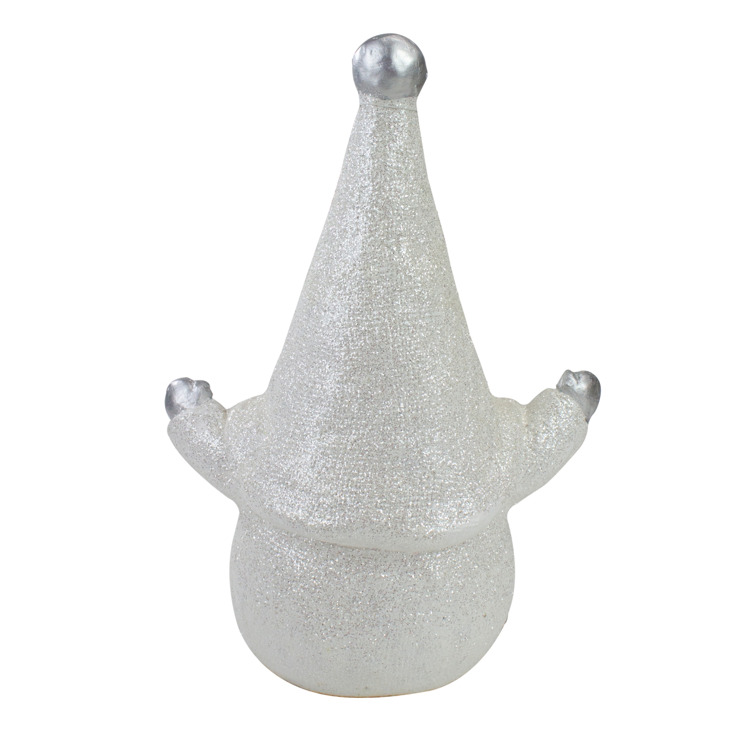 17" LED Lighted White and Gray Gnome Christmas Tabletop Decoration