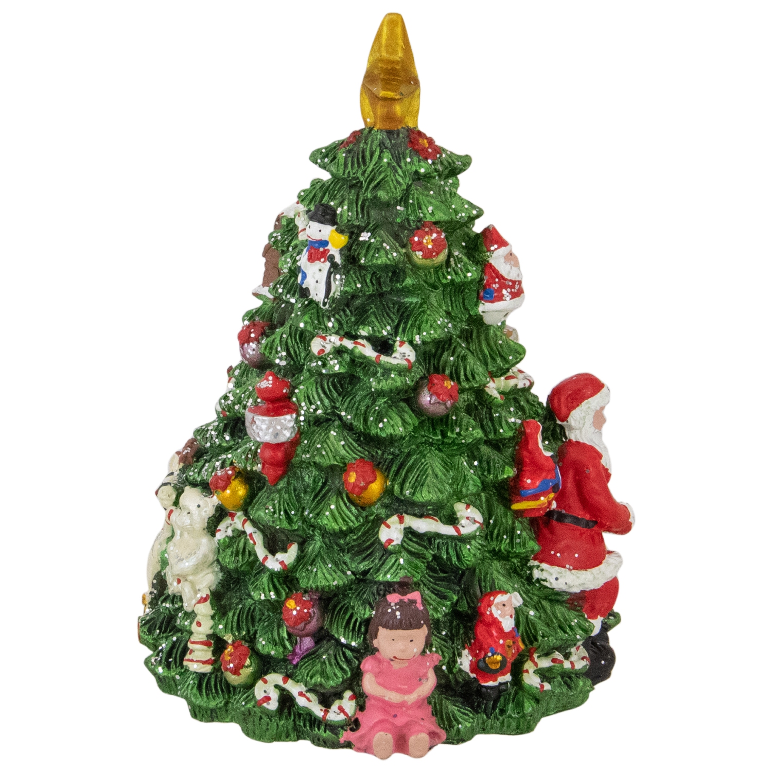 5.5" Santa Christmas Tree Rotating Music Box