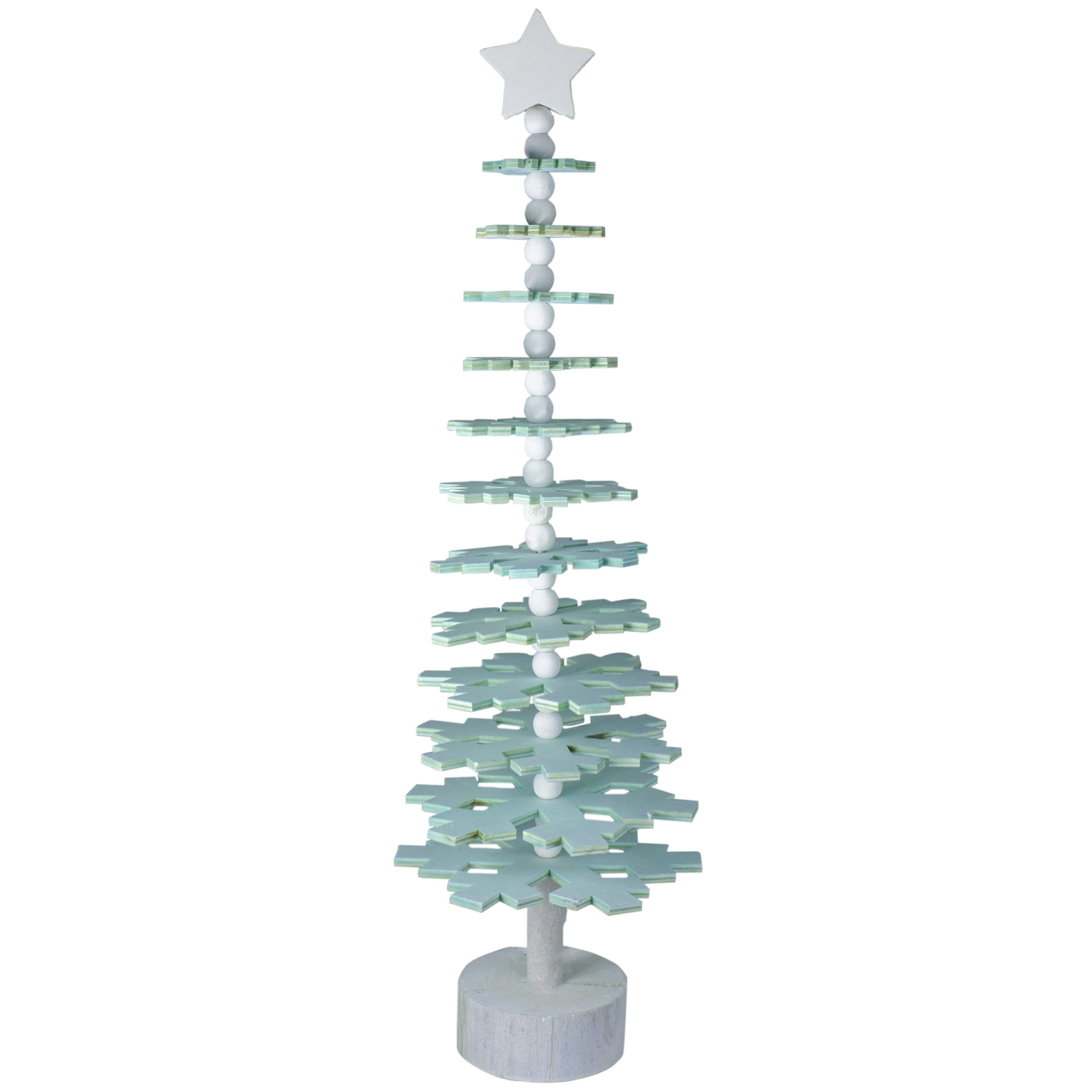 23" Blue Snowflake Cutout Christmas Tree With a Star Table Top Decor