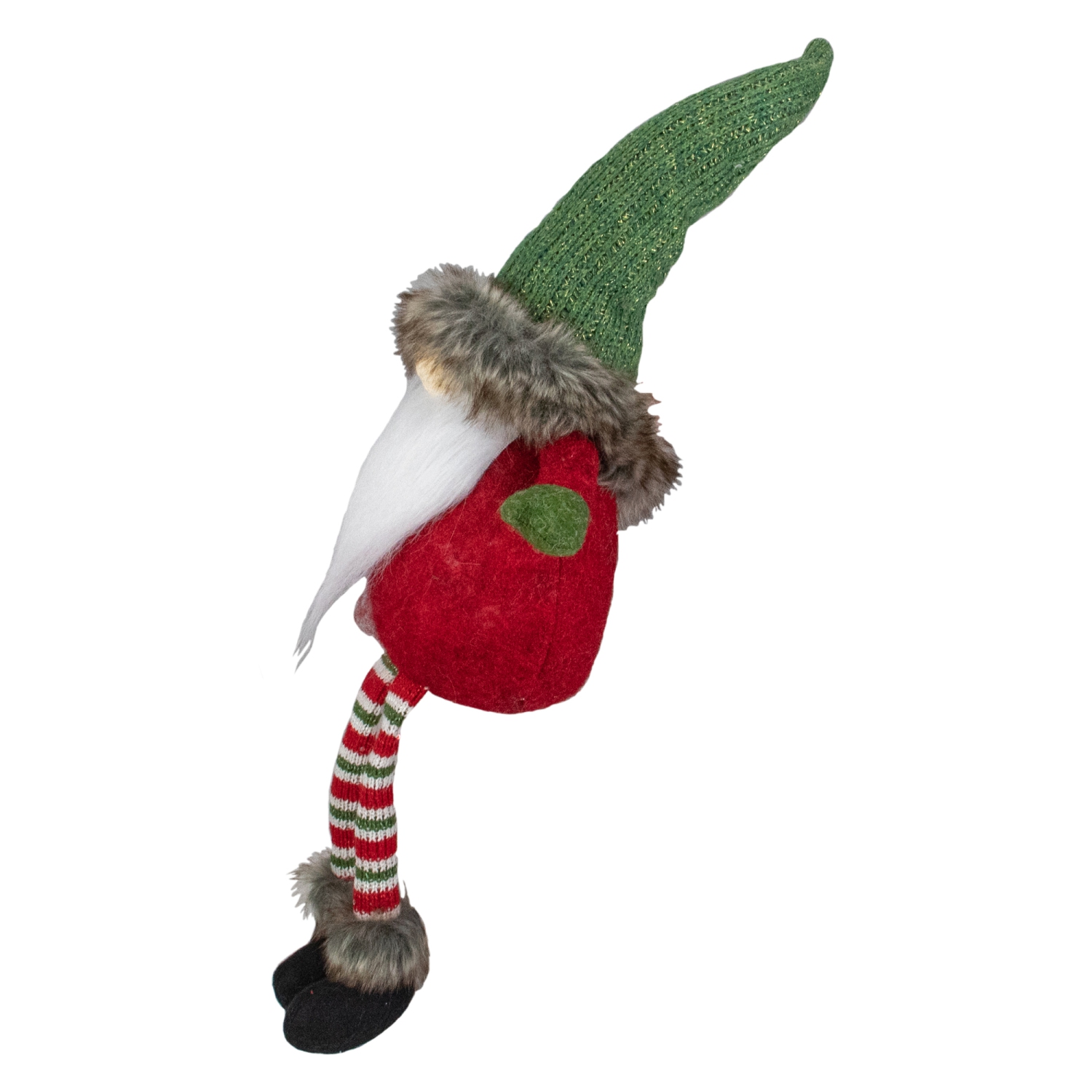 25-Inch Plush Red and Green Sitting Tabletop Gnome Christmas Decoration