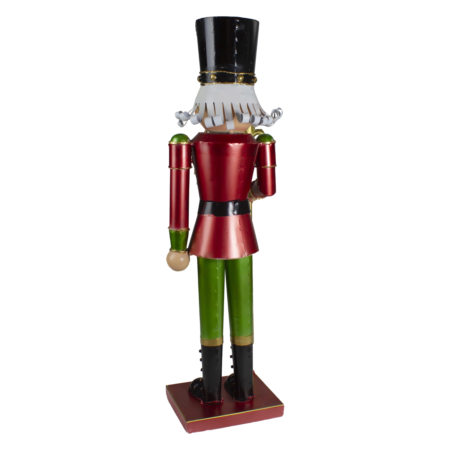 Décoration de Noël, Nutcracker Soldier en métal rouge et vert, 23.75 po