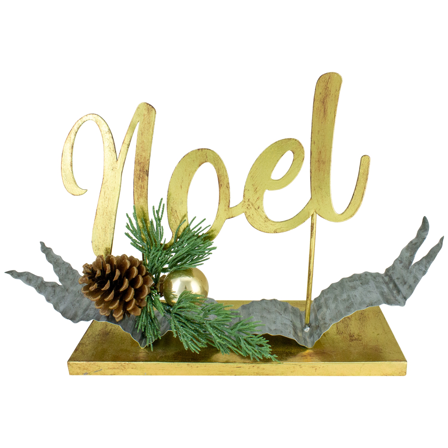 11" Pine and Pine Cone "NOEL" Tabletop Christmas Decor