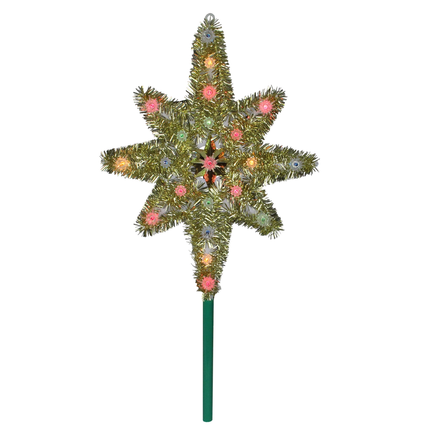 21" Lighted Gold Star of Bethlehem Christmas Tree Topper - Multicolor Lights