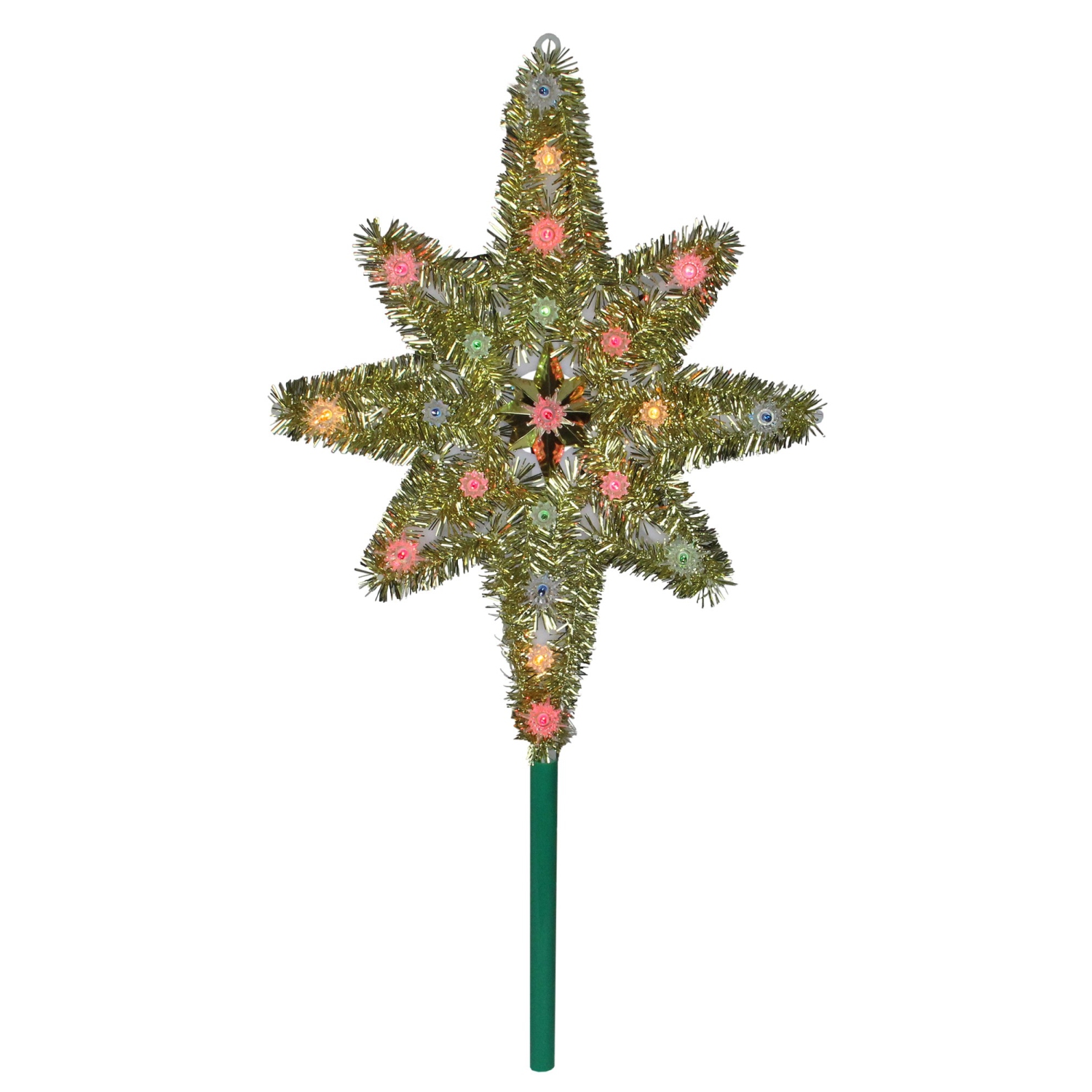 21" Lighted Gold Star of Bethlehem Christmas Tree Topper - Multicolor Lights