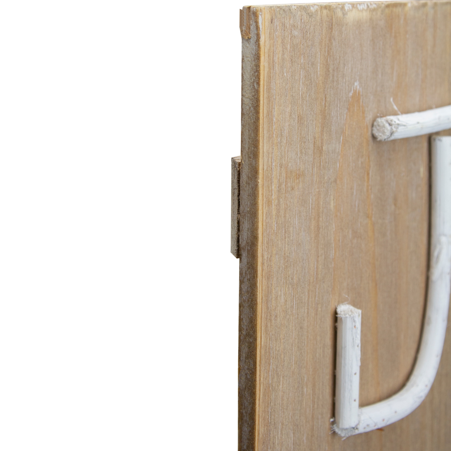 Affiche de Noël verticale en bois beige avec ceinture du père Noël, 23.75 po