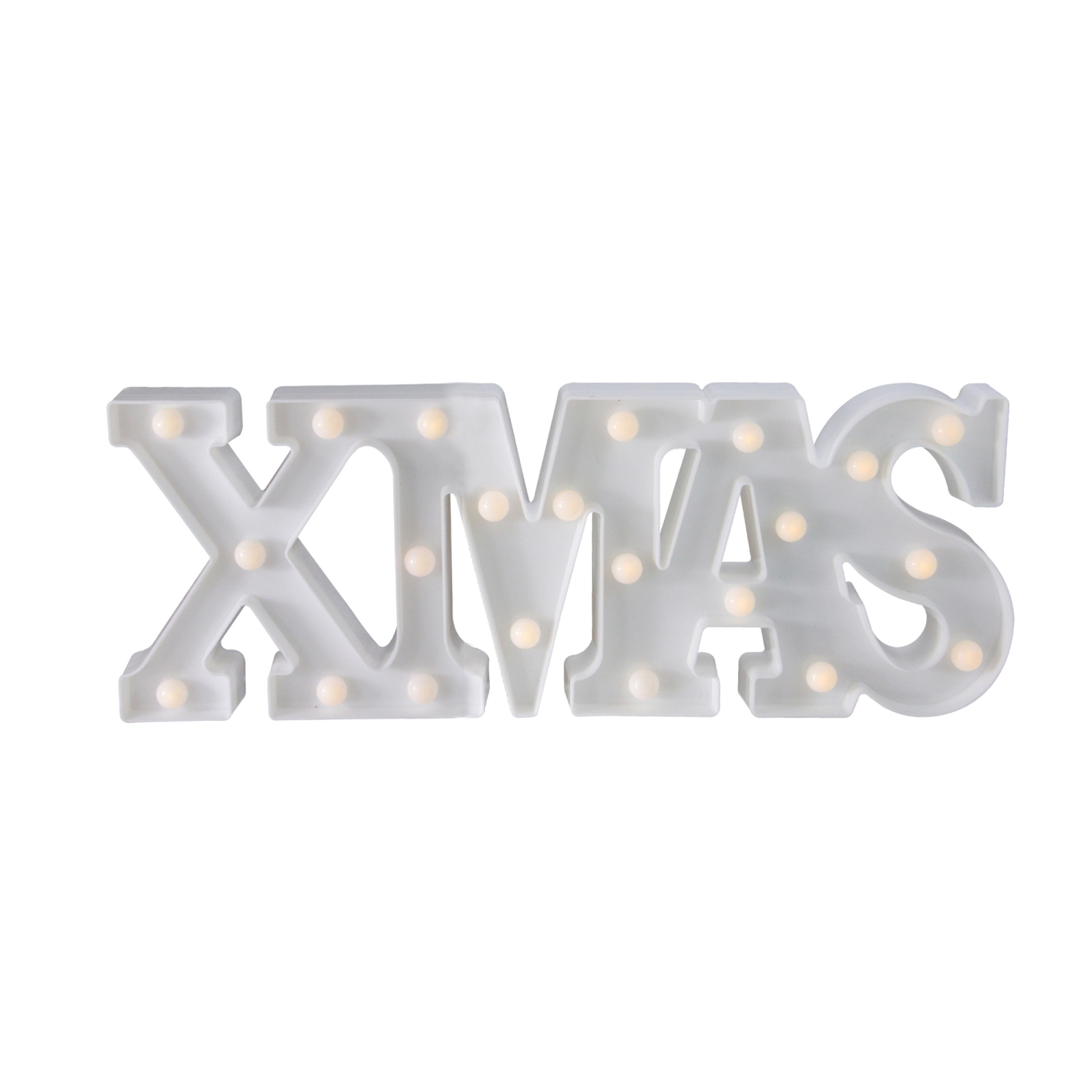 18.5" White Battery Operated LED Lighted XMAS Christmas Marquee Sign