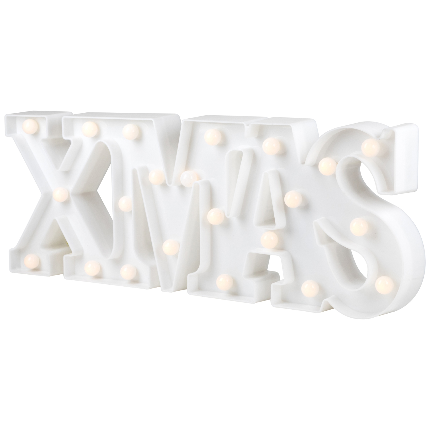 18.5" White Battery Operated LED Lighted XMAS Christmas Marquee Sign
