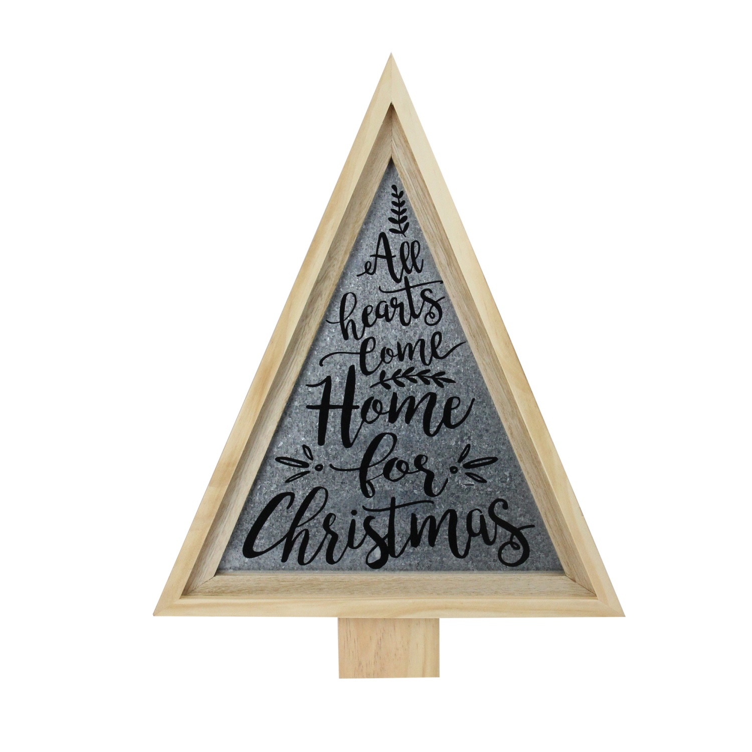 21.5" Gray and Beige Triangular Christmas Tree Wall Decor