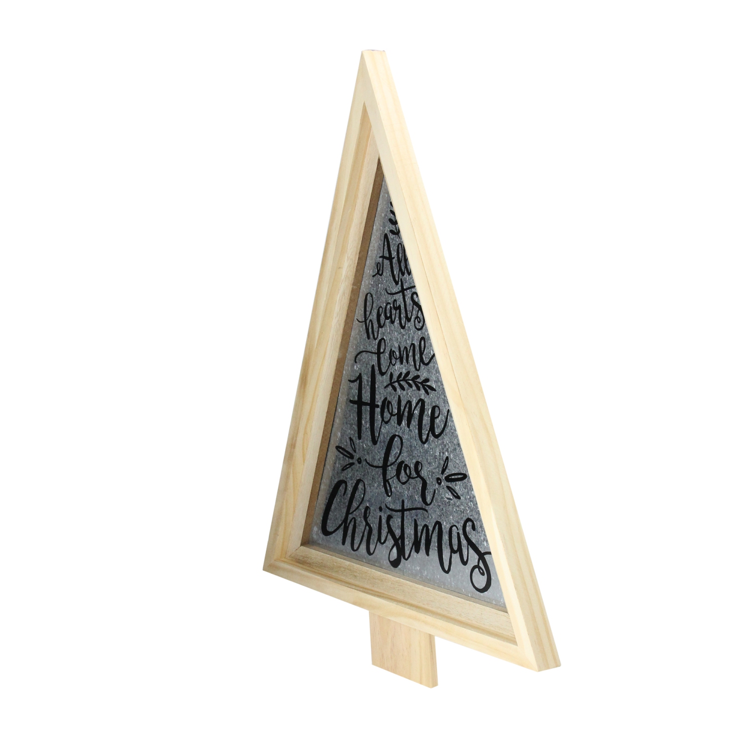 21.5" Gray and Beige Triangular Christmas Tree Wall Decor