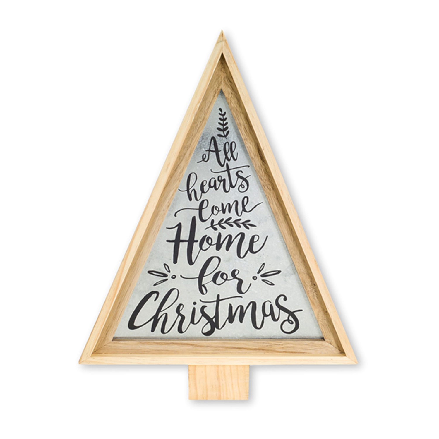 21.5" Gray and Beige Triangular Christmas Tree Wall Decor