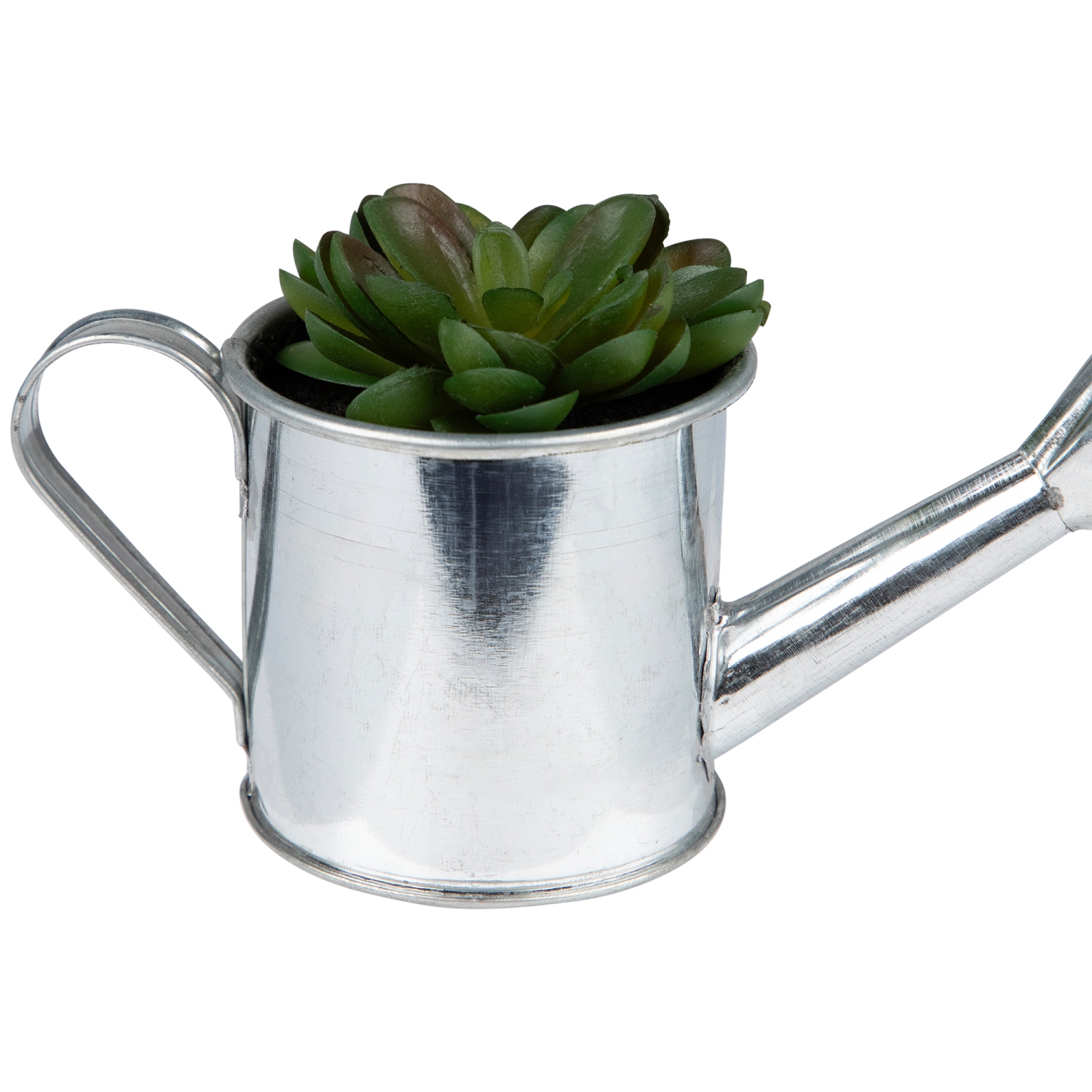 6" Potted Artificial Mini Echeveria Succulent with Watering Can