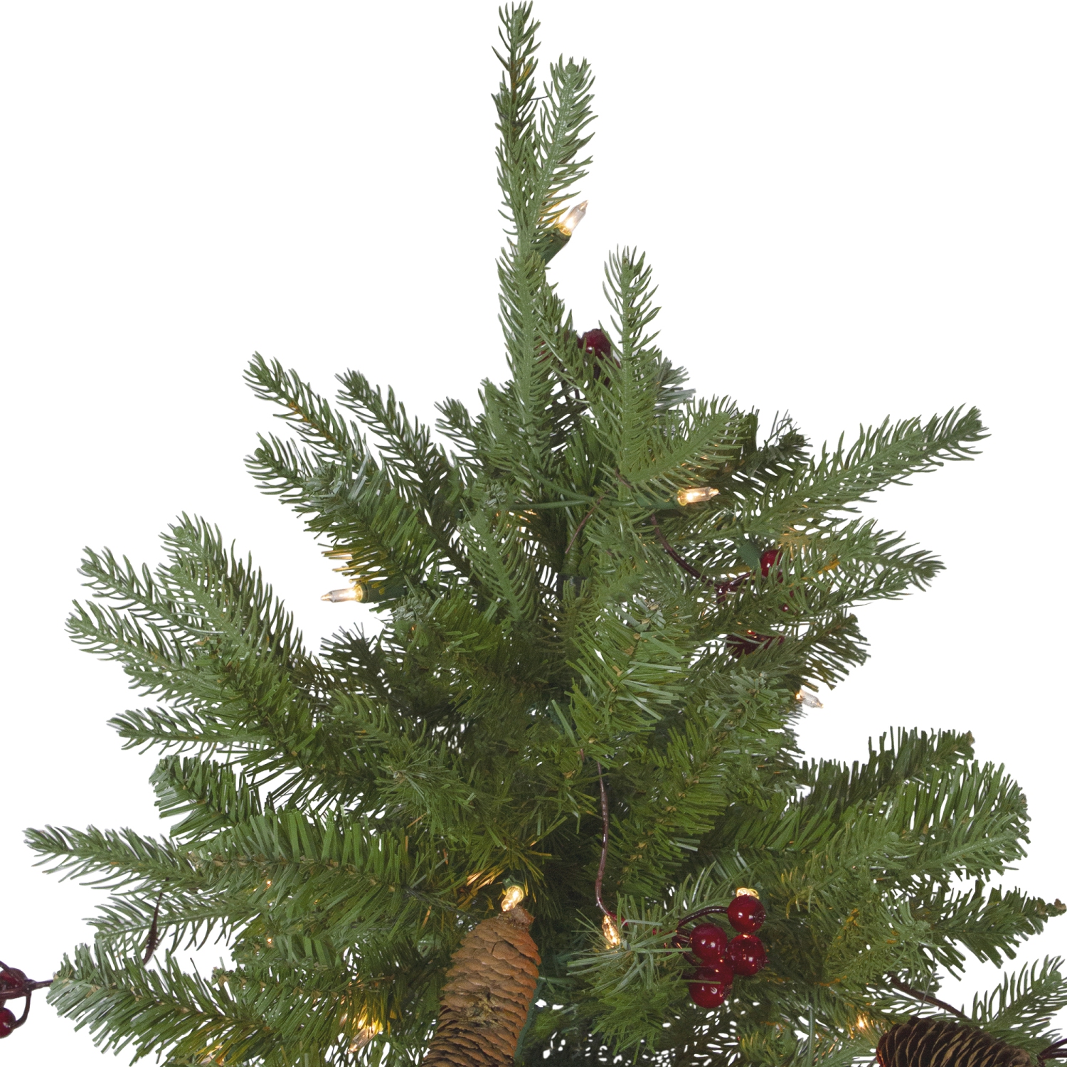 6.5' Pre-Lit Mixed Winter Berry Pine Artificial Christmas Tree - Clear Lights