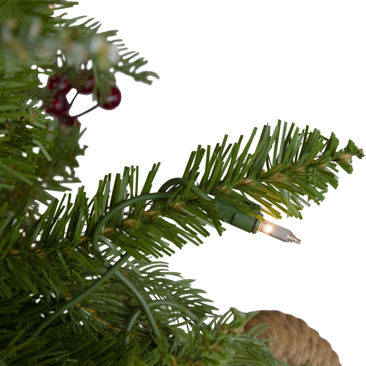 6.5' Pre-Lit Mixed Winter Berry Pine Artificial Christmas Tree - Clear Lights