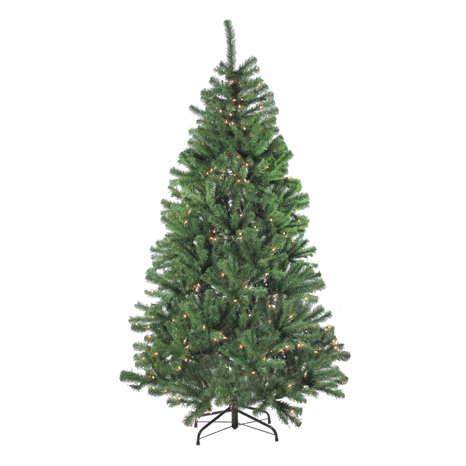 4-Piece Artificial Winter Spruce Christmas Tree, Wreath and Garland Set 6.5' - Clear Lights
