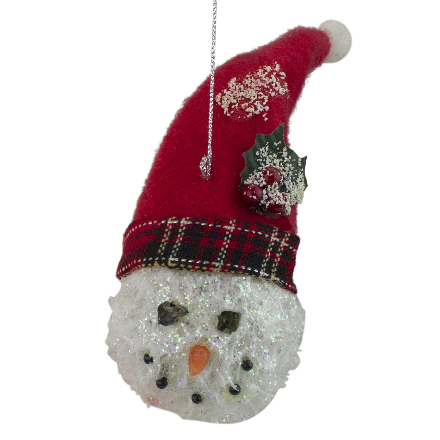 'Twas the Night Snowman Head with Plaid Hat Christmas Ornament