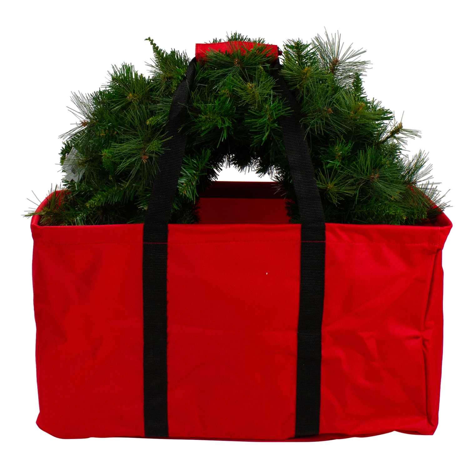 22" Red Collapsible Multi-Purpose Christmas Storage Bag with Carrying Handles