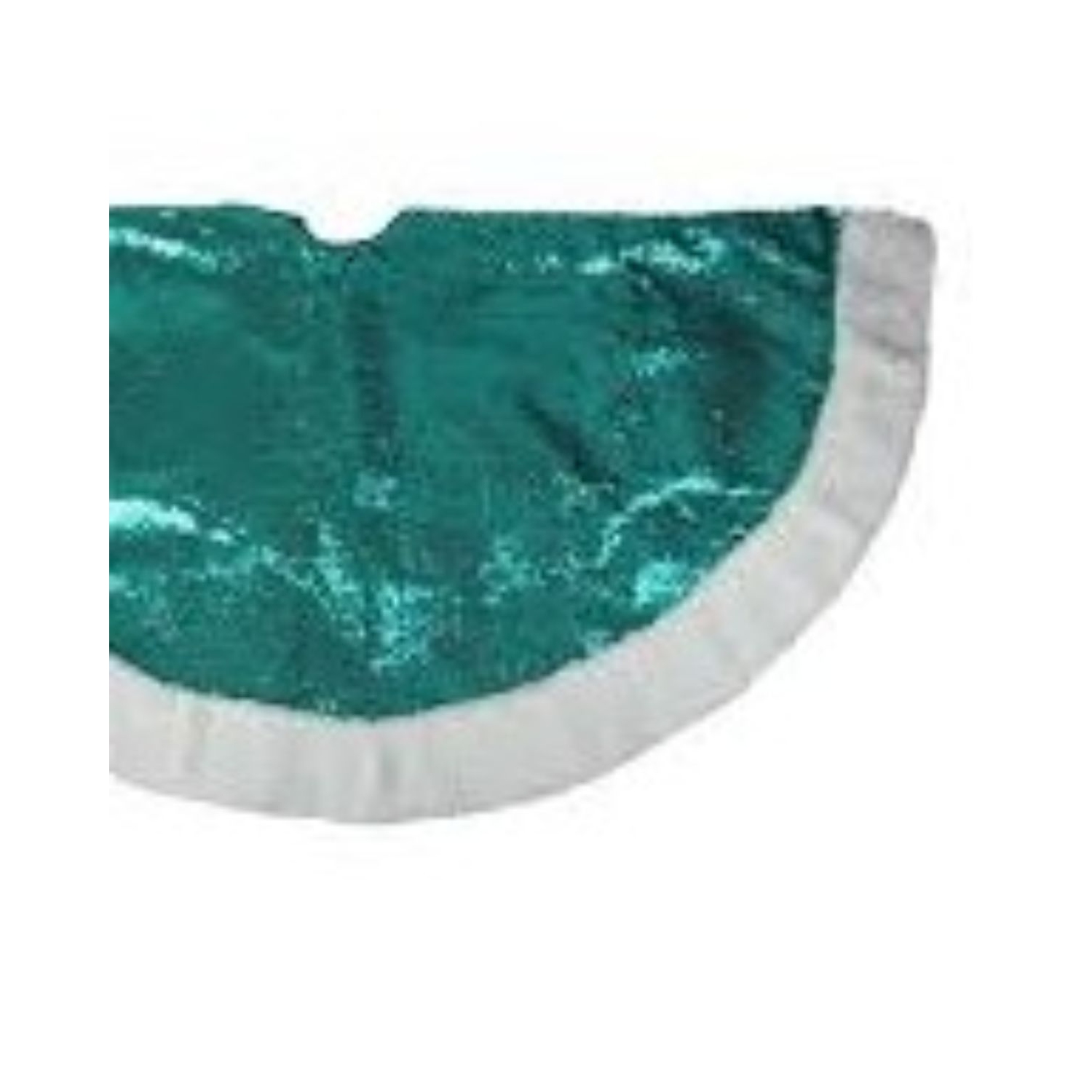 Tapis d’arbre de Noël à paillettes vert et blanc de 47 po