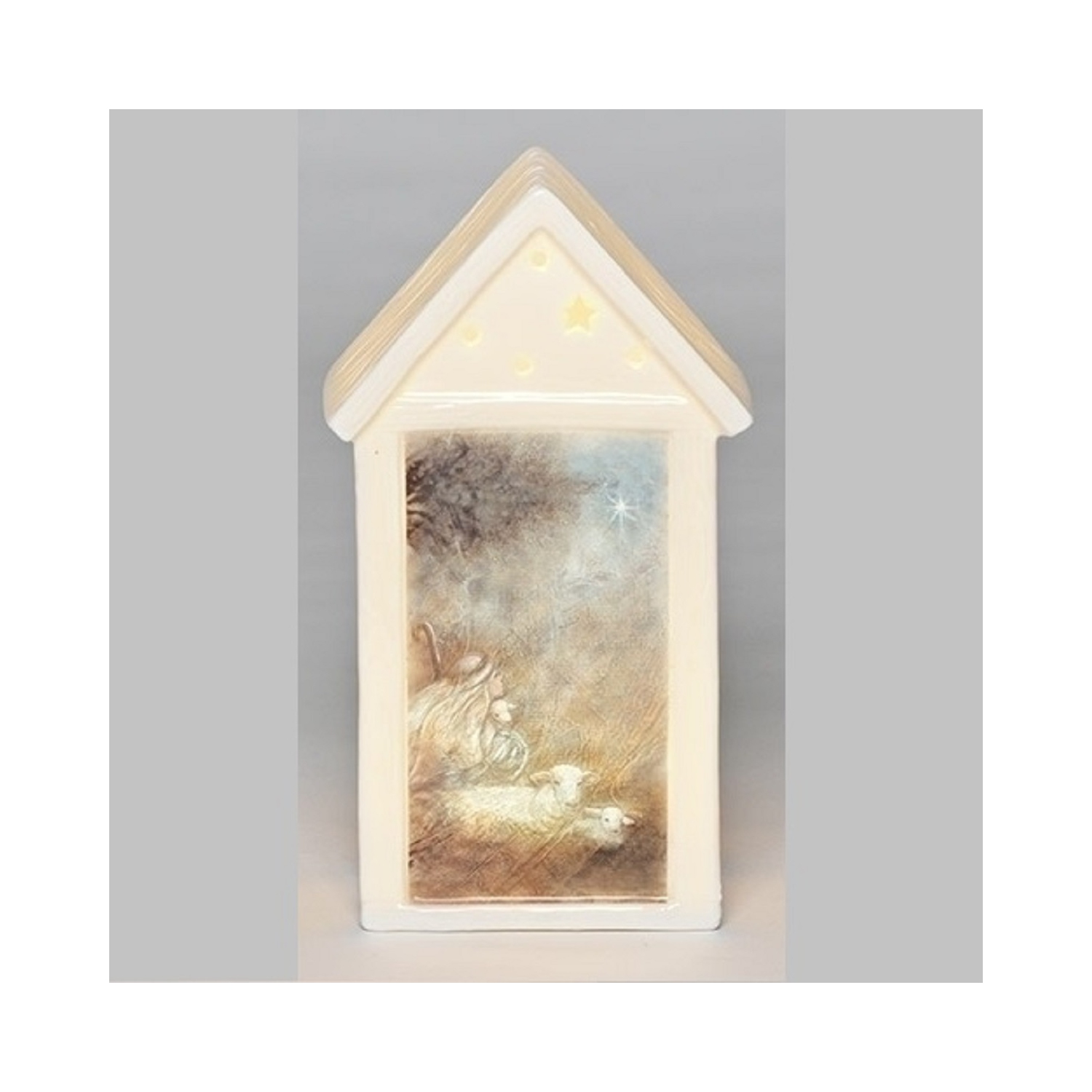 7.5" Pre-Lit Ivory LED Building Christmas Tabletop Decor