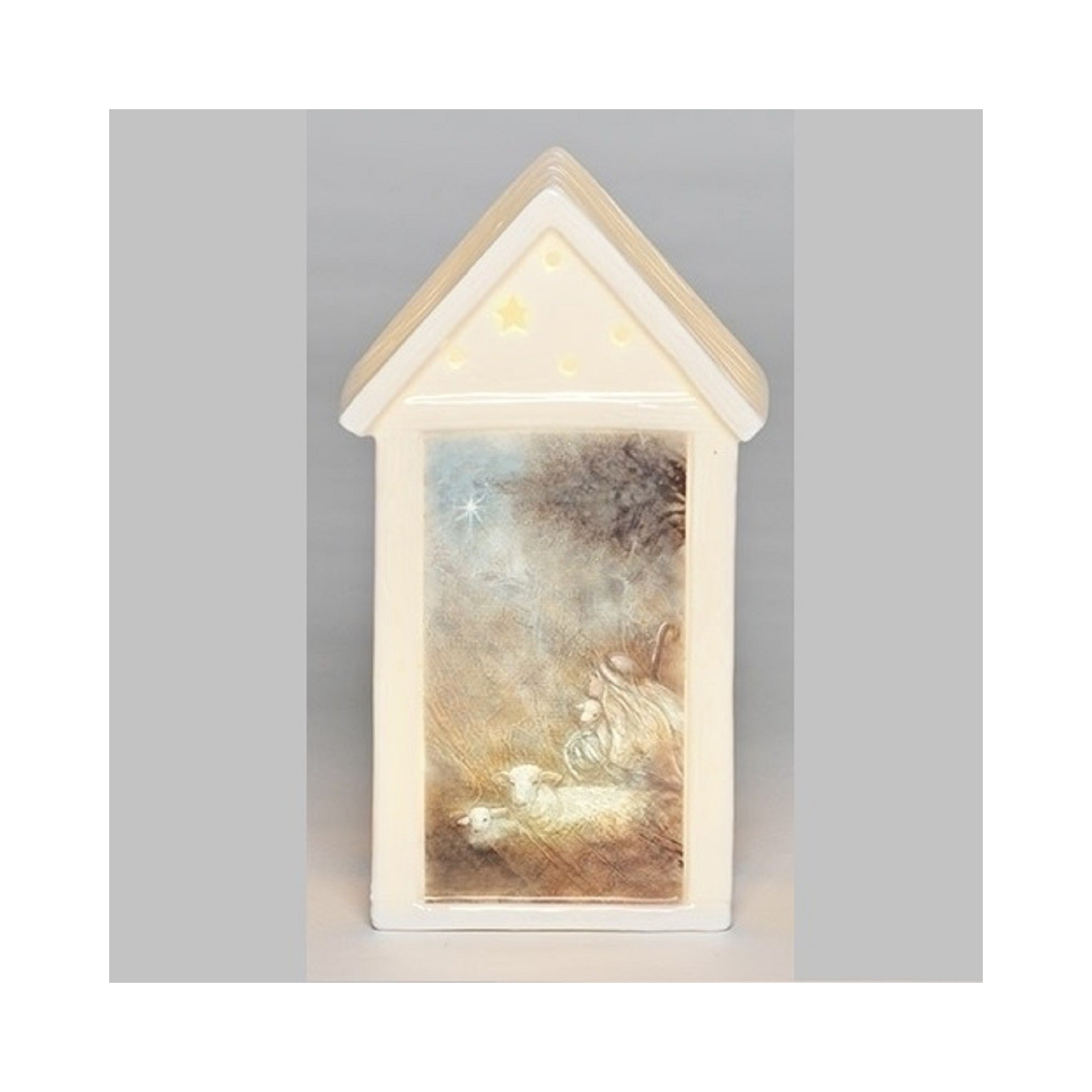 7.5" Pre-Lit Ivory LED Building Christmas Tabletop Decor