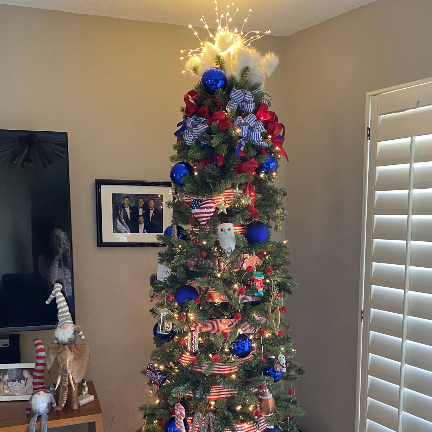 4ct Royal Blue 2-Finish Glass Christmas Ball Ornaments 4"