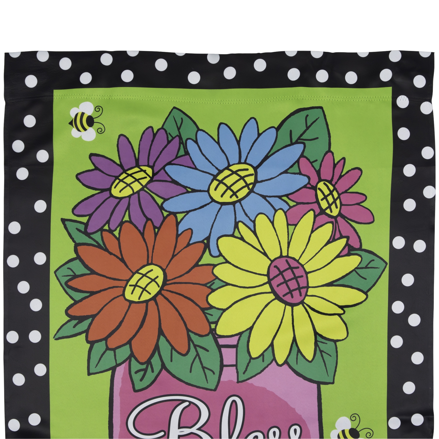 Bless this Home Bouquet with Vase Outdoor House Flag 28" x 40"