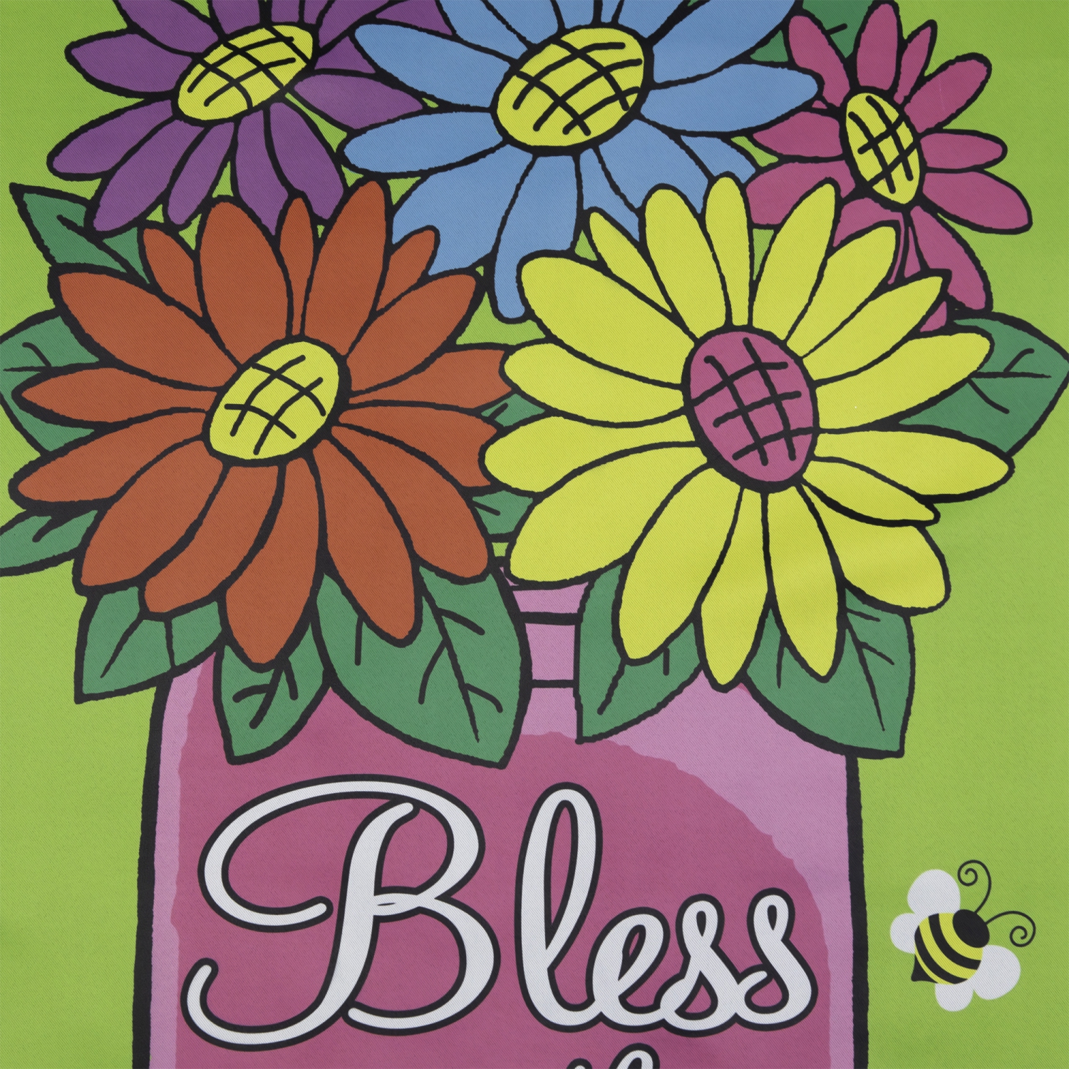 Bless this Home Bouquet with Vase Outdoor House Flag 28" x 40"