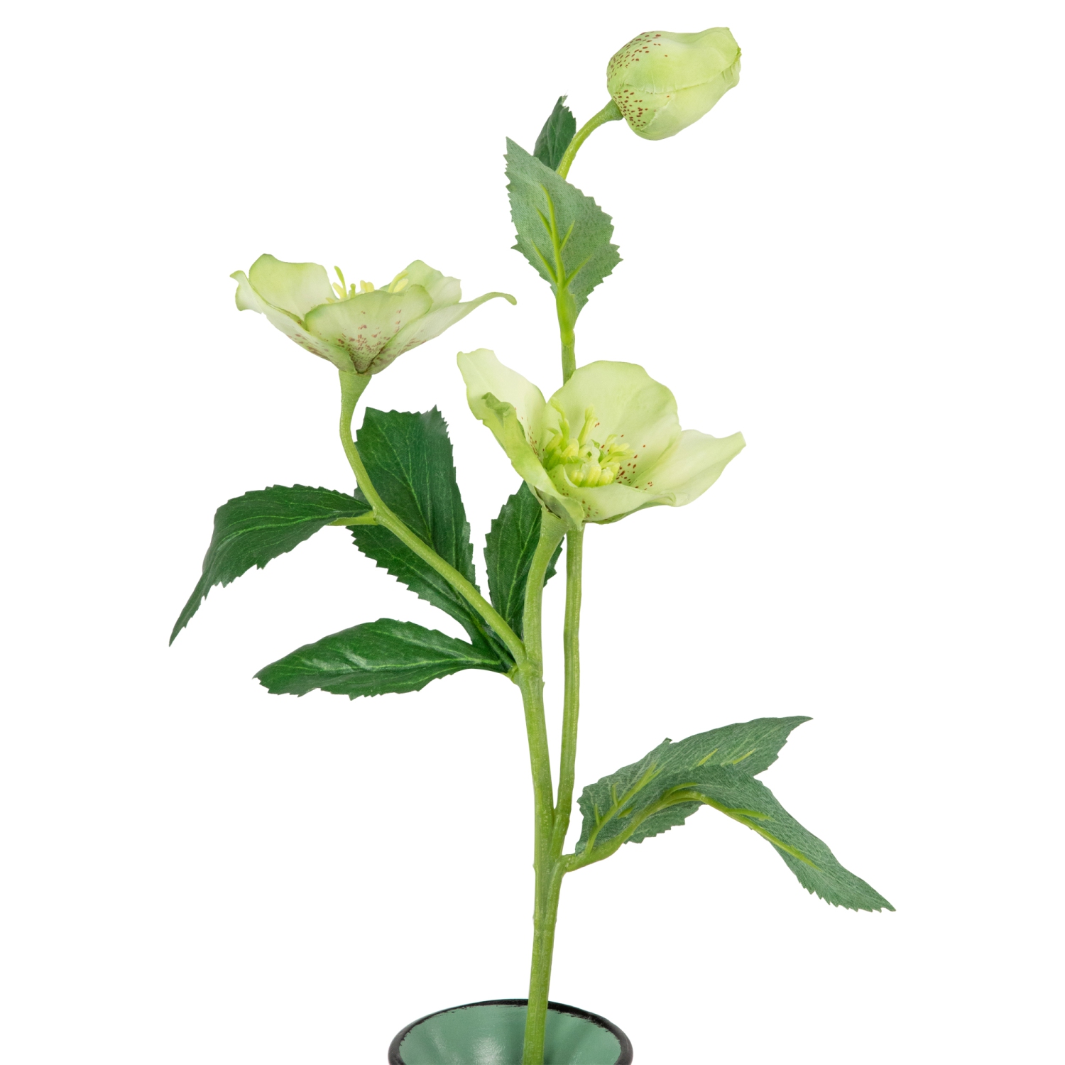 22" Helleborus Molly's White Artificial Silk Floral Spray