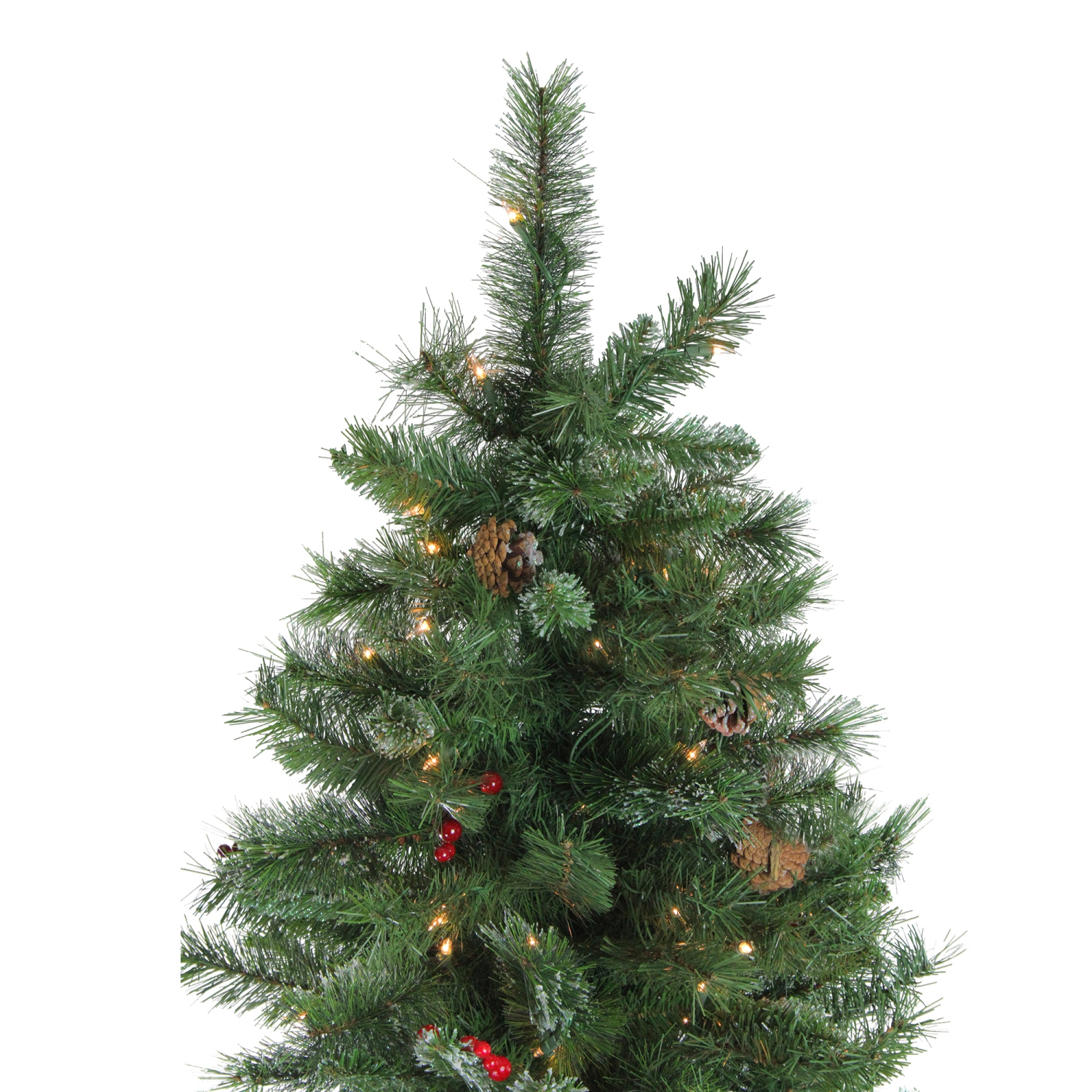 6.5' Pre-Lit Medium Mixed Pine and Iridescent Glitter Artificial Christmas Tree - Clear Lights