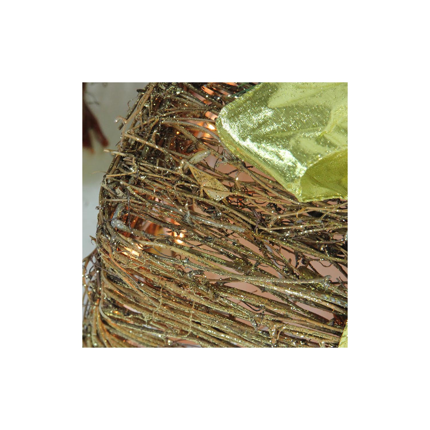 Ensemble de 3 boîtes-cadeaux lumineuses à paillettes brunes et vertes 12 po