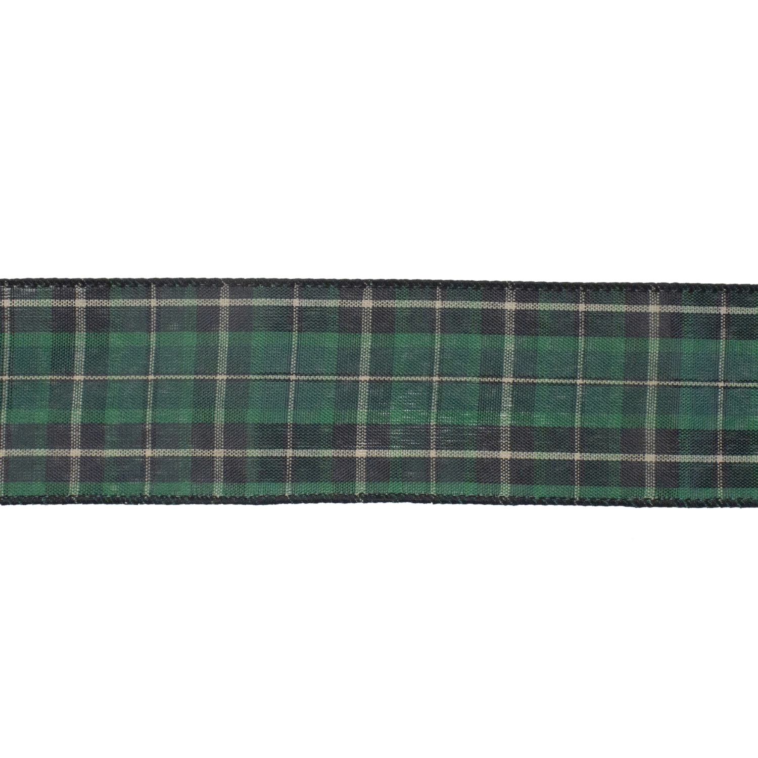 50" Green and Black Plaid 16 Loop Christmas Bow Decoration