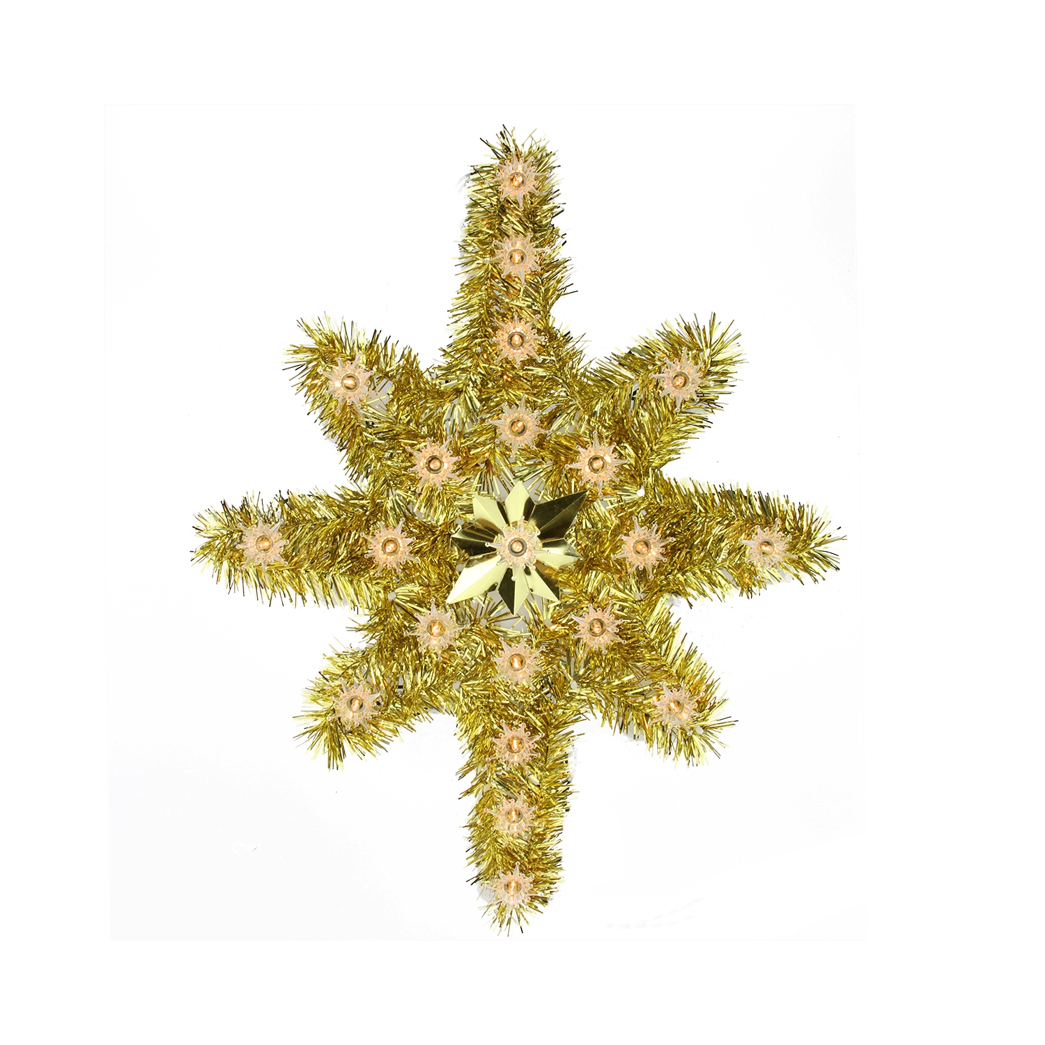 21" Gold Star of Bethlehem Christmas Tree Topper - Clear Lights