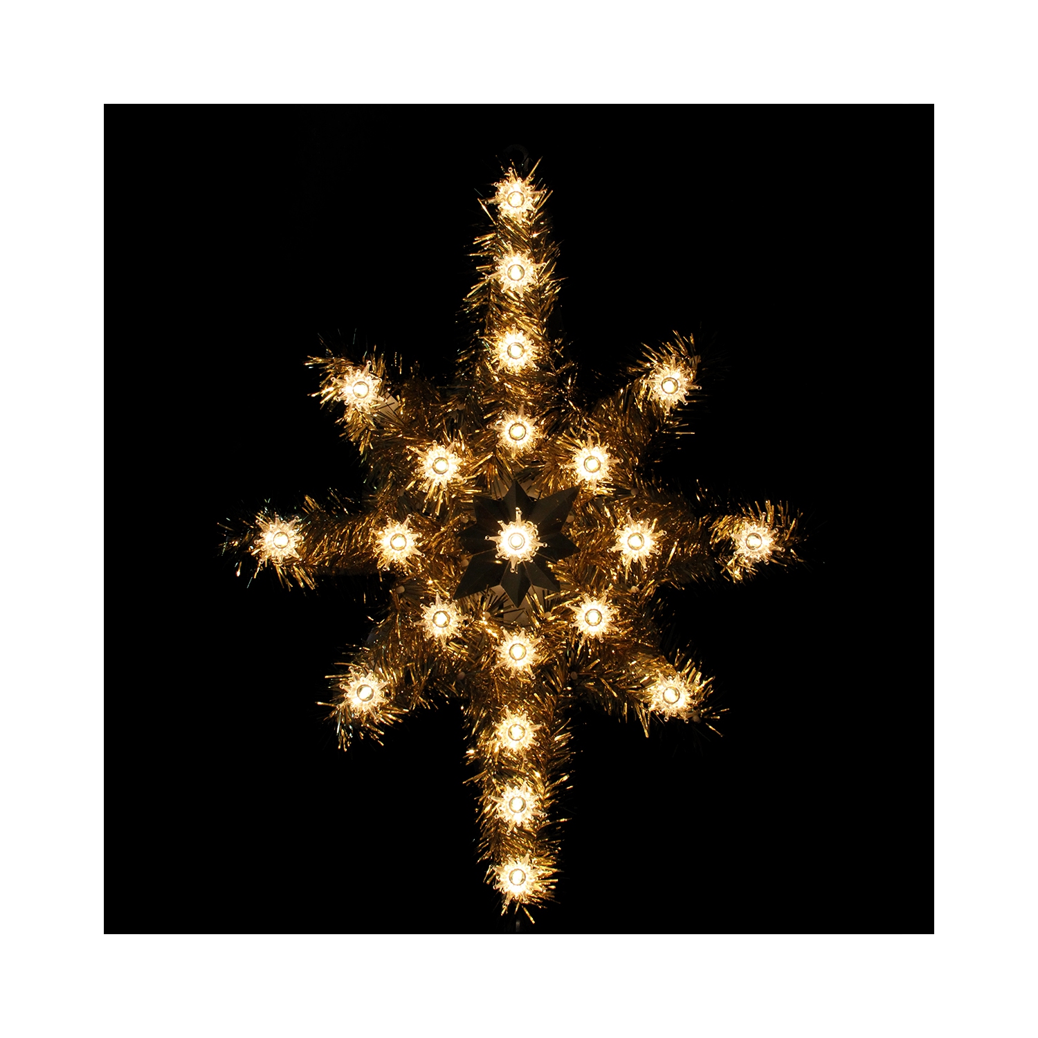 21" Gold Star of Bethlehem Christmas Tree Topper - Clear Lights