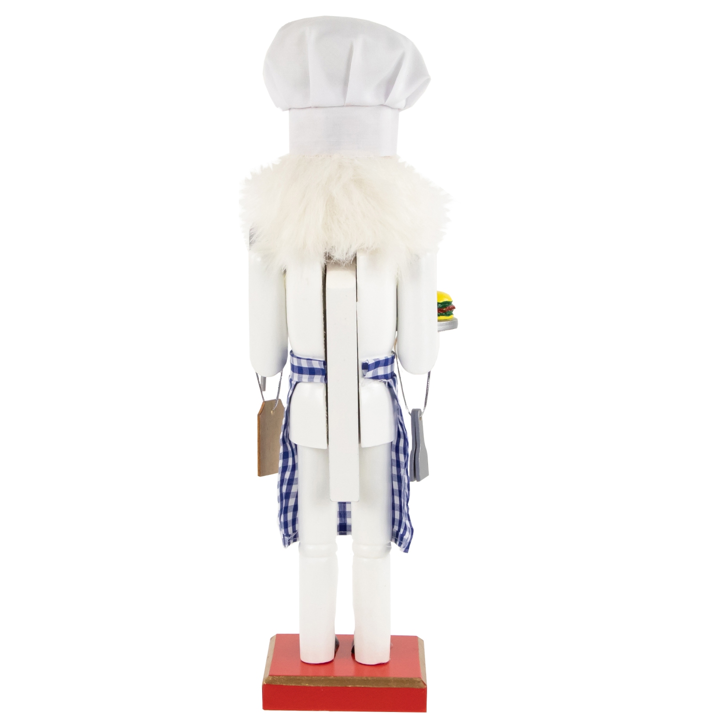 14.25" Decorative Wooden Christmas Nutcracker Chef with Gingham Apron